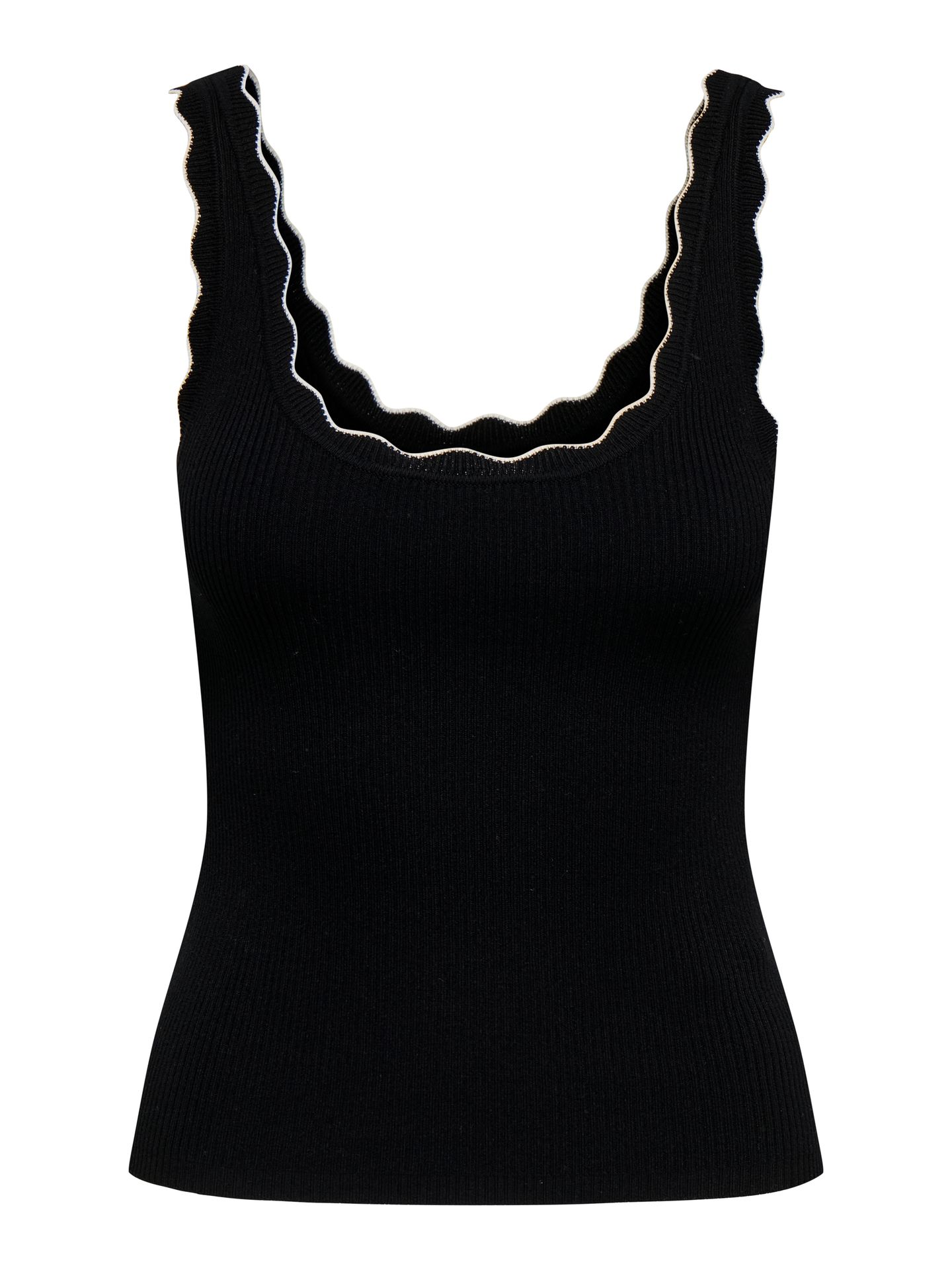 JDY JDYNANNA S/L SCALLOP EDGE TOP KNT N Black/Tammi graphic 2900165105030