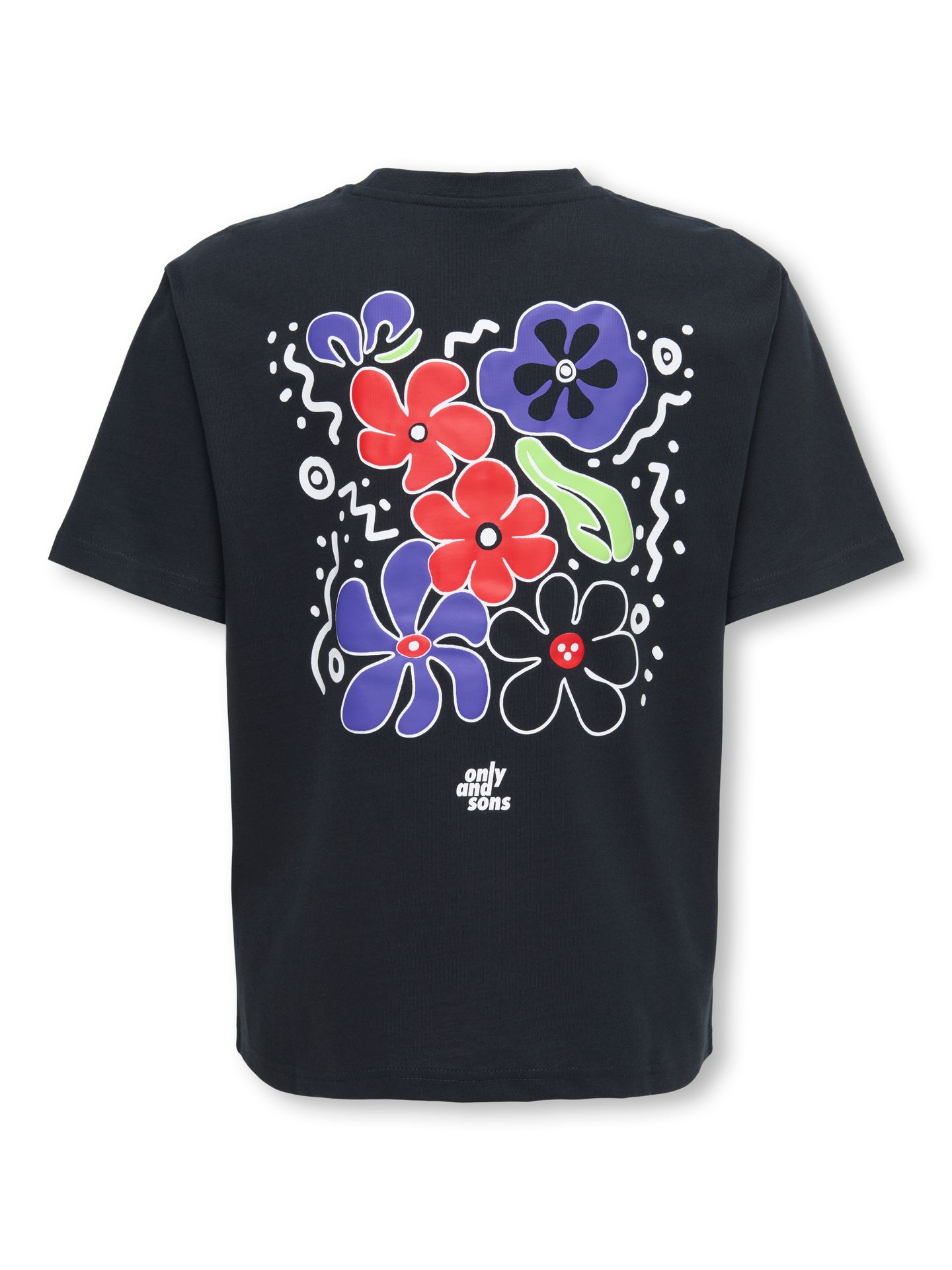 Only & Sons OSJEUPHLORIC LIFE FLOWER RLX SS TEE Jet Black/Egret 2900165111031