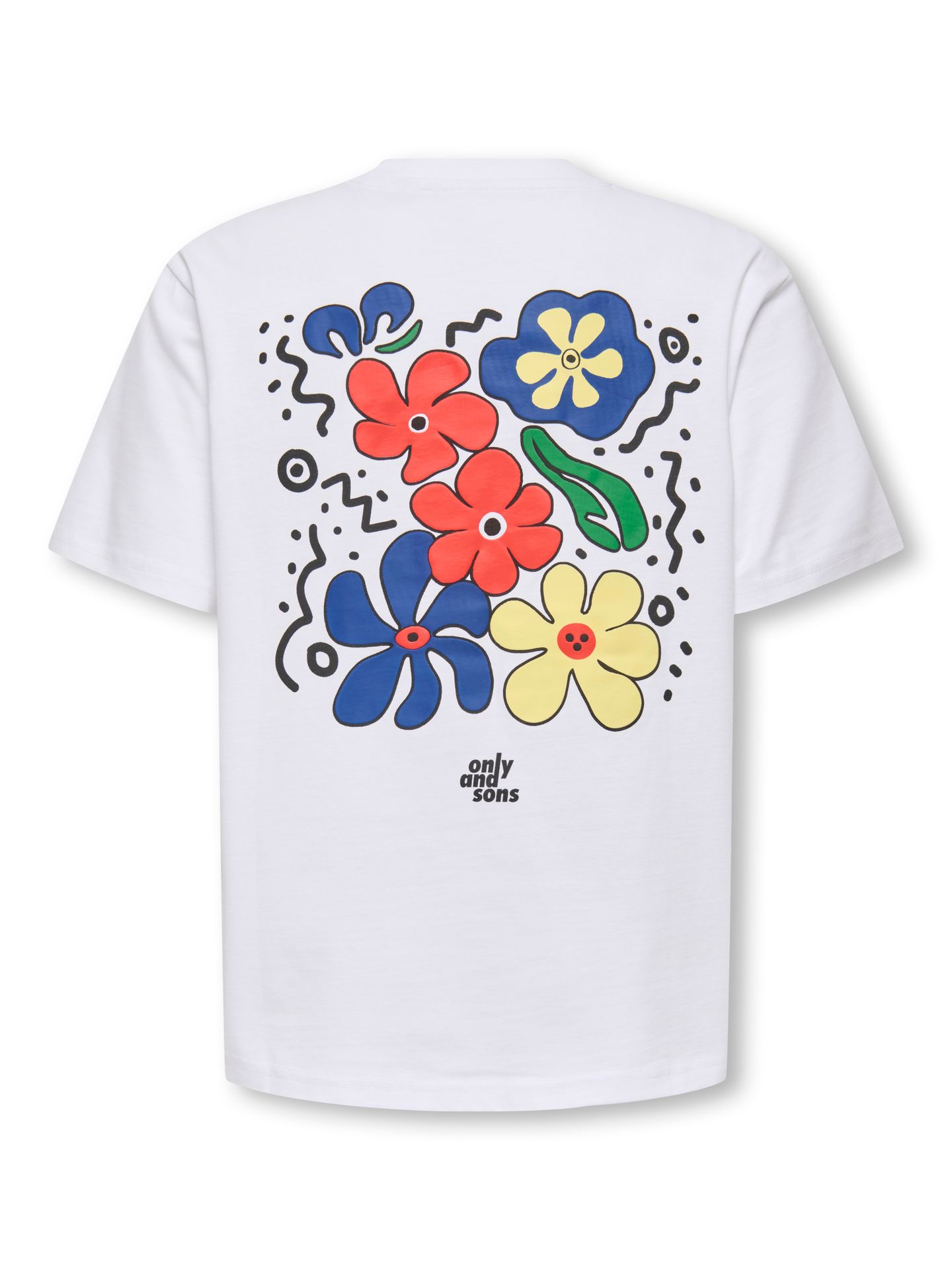 Only & Sons OSJEUPHLORIC LIFE FLOWER RLX SS TEE Bright White/VINEDOS 2900165110034