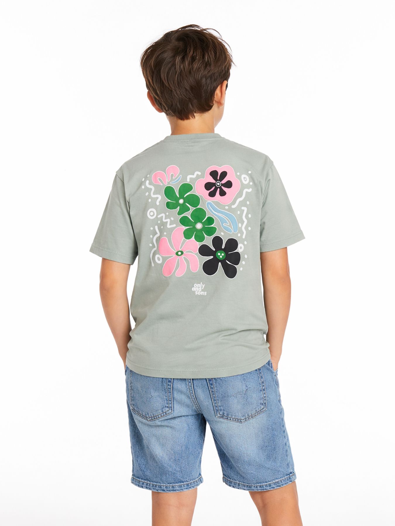 Only & Sons OSJEUPHLORIC LIFE FLOWER RLX SS TEE Iceberg Green/FLOWER ICBERG GREEN 00117675-EKA26011400003386