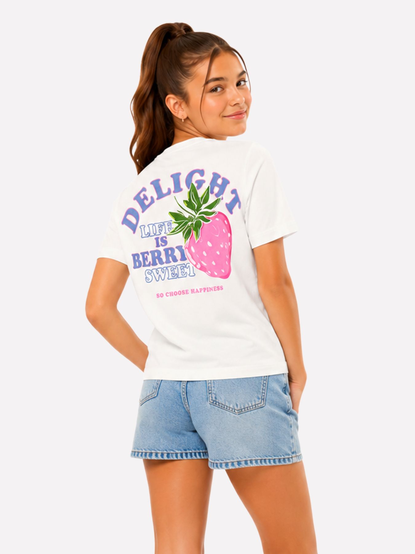 Kids Only KOGBOLETTE LIFE S/S TOP JRS Cloud Dancer/Summer pocket (fuchsia 00117677-EKA26011400002867