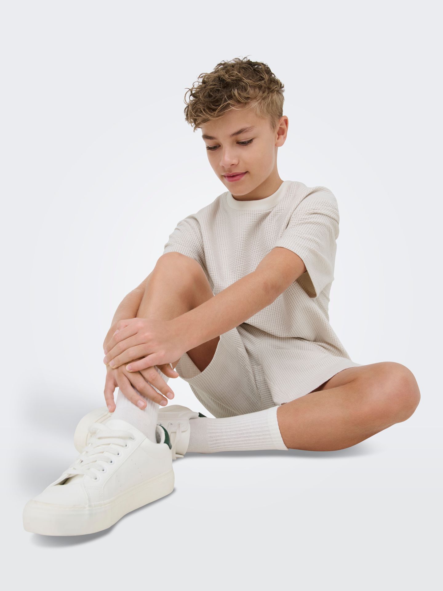 Only & Sons OSJKIAN LIFE RLX SS STRP TEE JRS NO Egret/PUMICE STONE 2900165124017