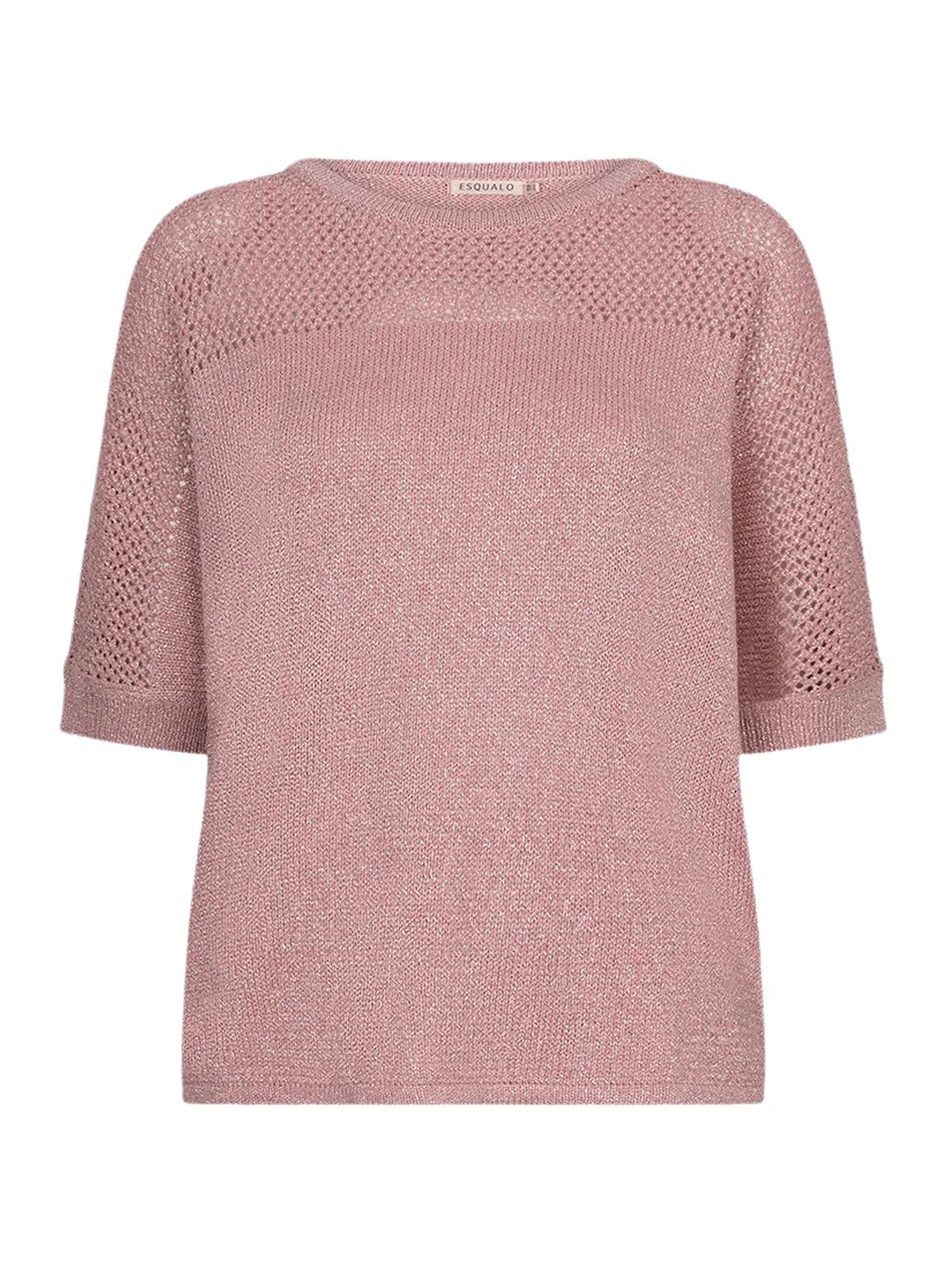 Esqualo Sweater ajour batwing 420 rose 2900165135044