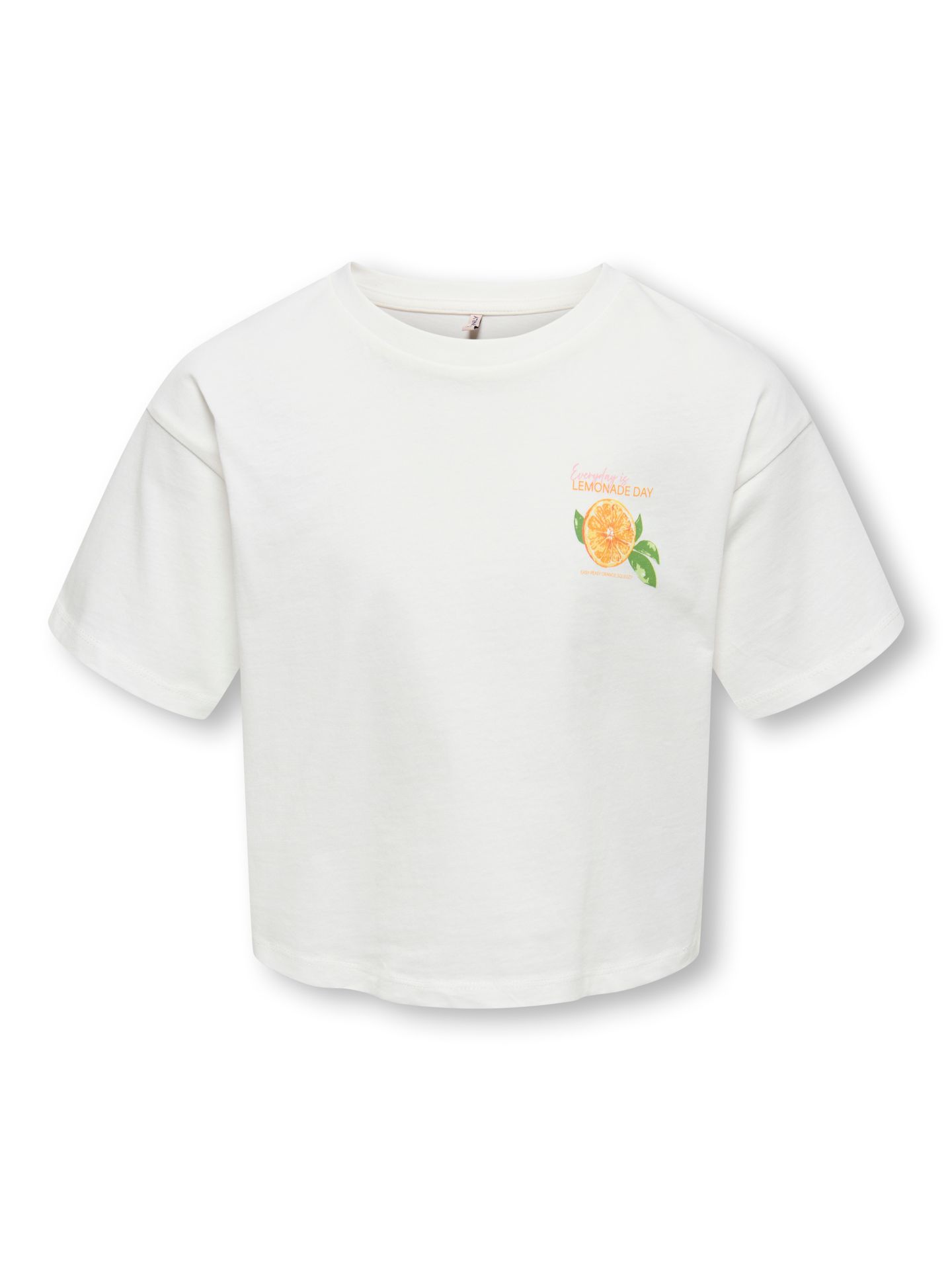 Only KOGMILLA LIFE S/S BOXY PRINTED TOP Cloud Dancer/Pomegranate 00117693-EKA26011400000362