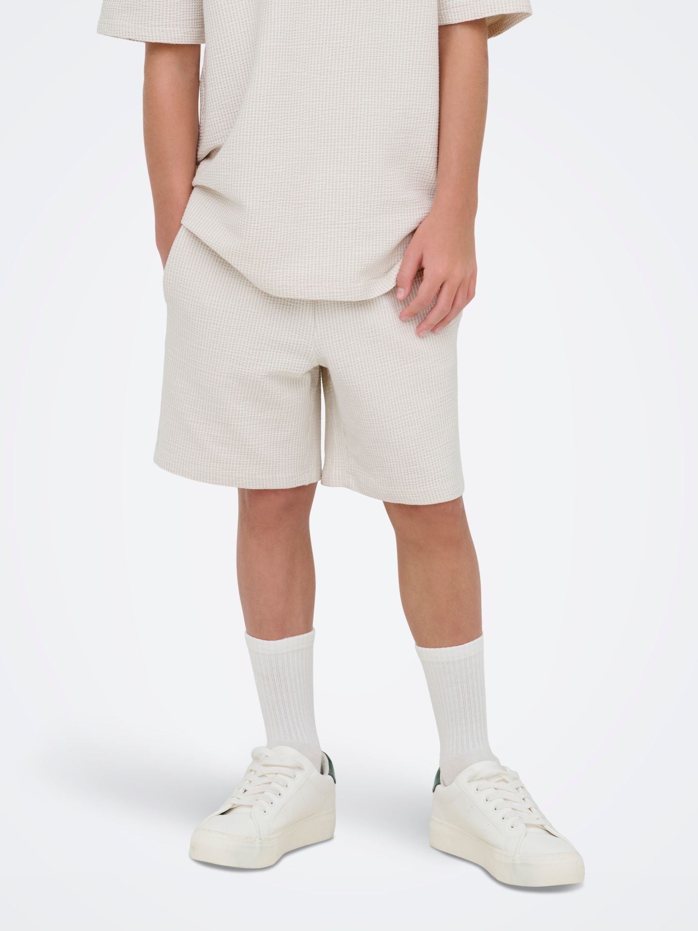 Only & Sons OSJKIAN LIFE REG STRP SHORT JRS NOO Egret/PUMICE STONE 2900165160015