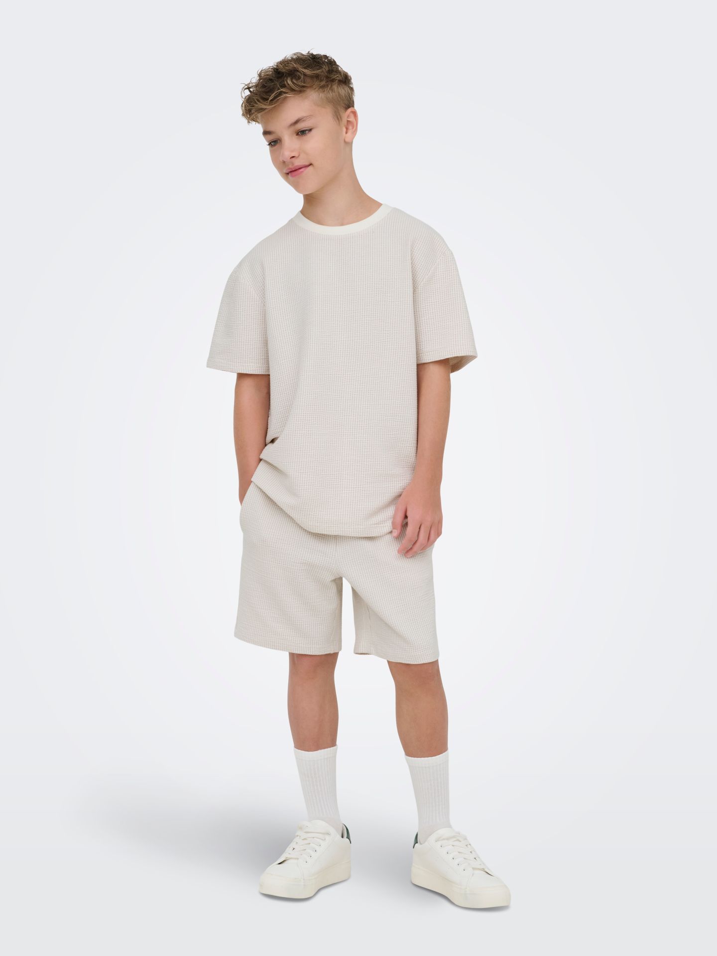 Only & Sons OSJKIAN LIFE REG STRP SHORT JRS NOO Egret/PUMICE STONE 2900165160015