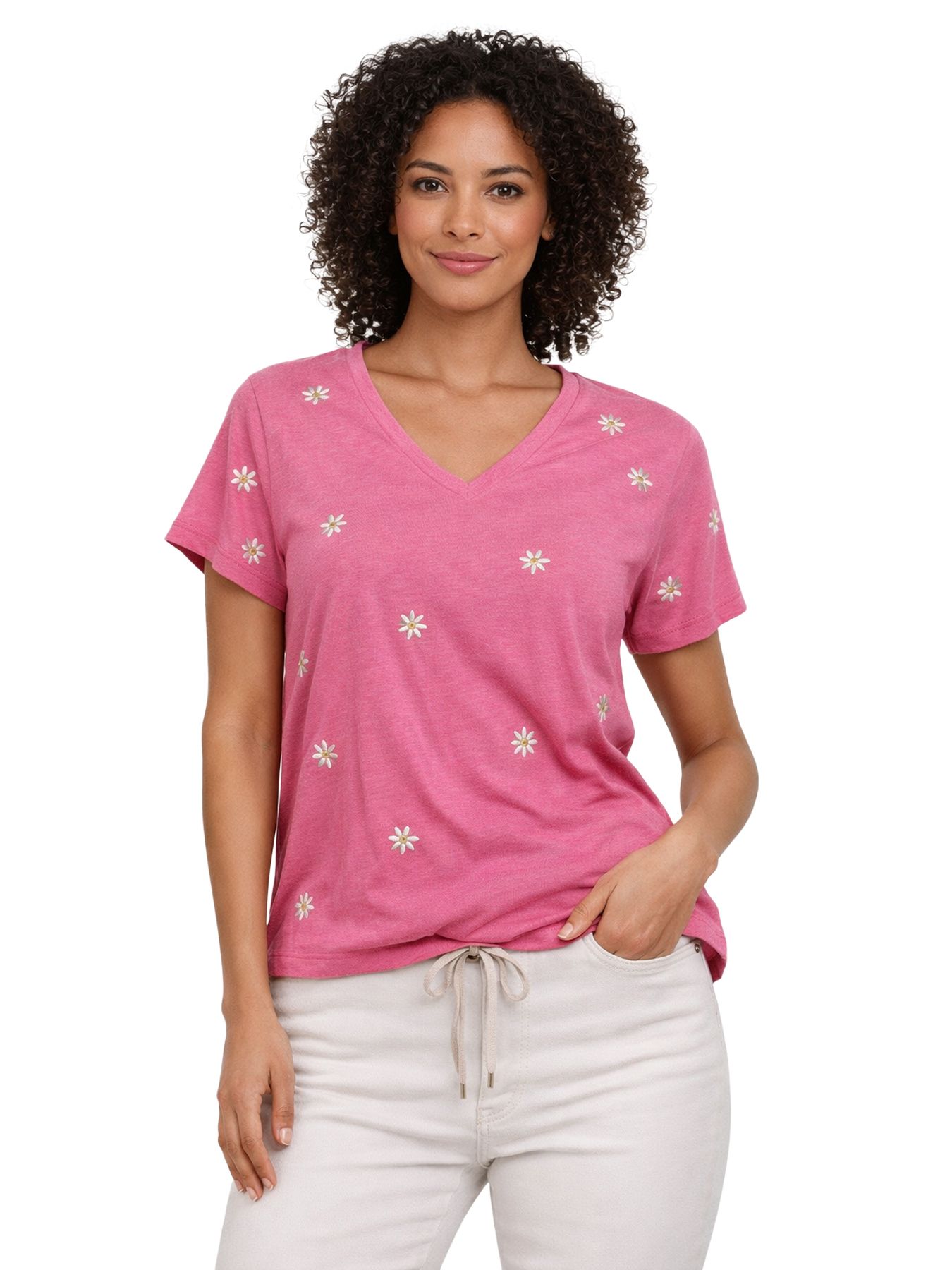 Only ONLBELLE S/S HEART TOP CS JRS Wild Orchid/Daisy 00117730-EKA26011400003398