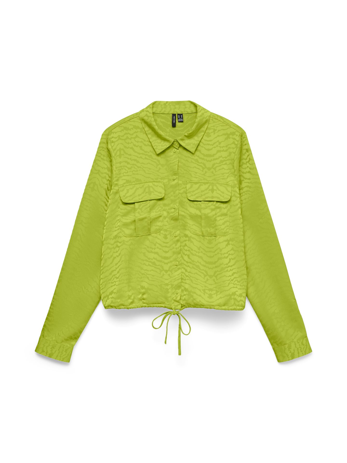 Vero Moda VMMARYS KIRA LS TIE SHIRT WVN LCS Bright Chartreuse/jacquard 00117731-EKA26011400003400