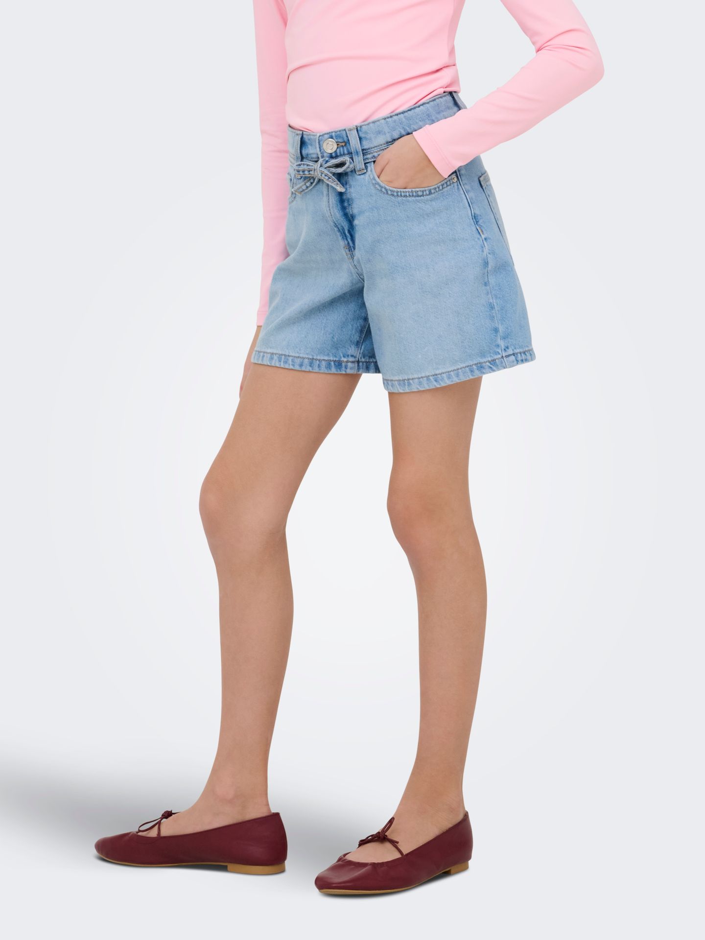 Only KOGGIANNA HW BELT SHORTS PIMBOX DNM Light Blue Denim 2900165222027