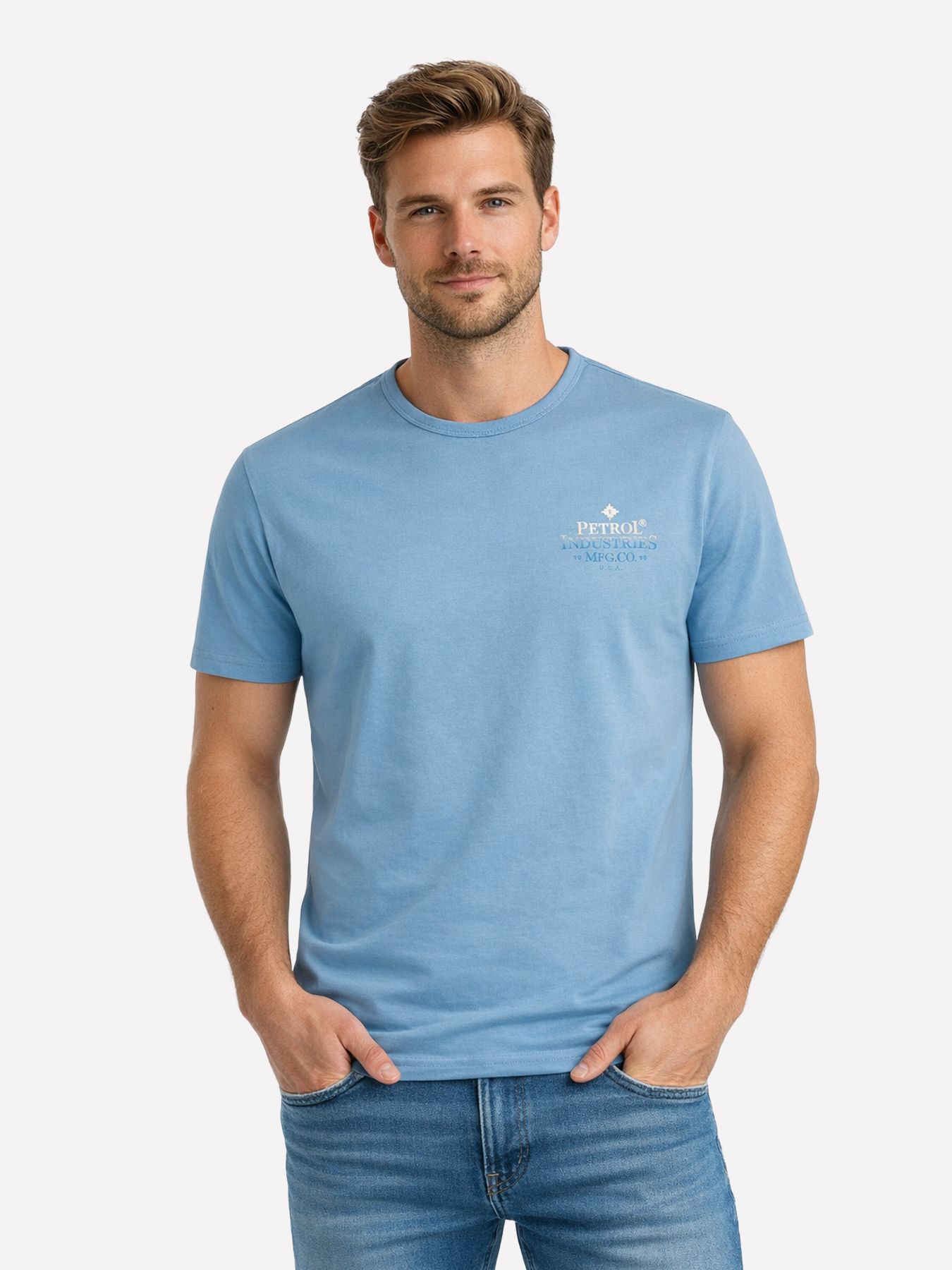Petrol Industries Men T-Shirt SS Classic Print 5195 marble blue 00117747-EKA26002700000185