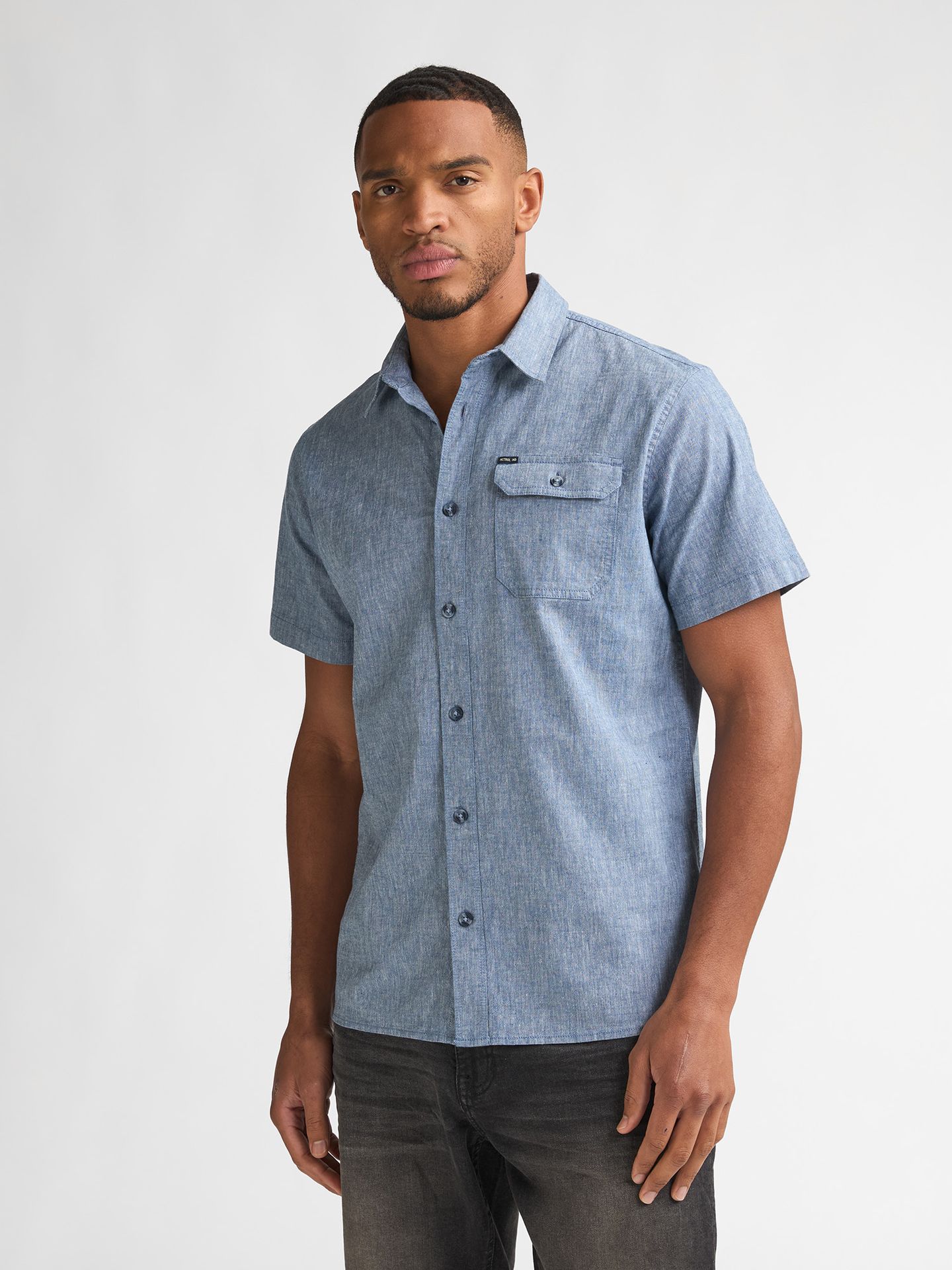 Petrol Industries Men Shirt Short Sleeve Uni 5001 light indigo 2900165275047