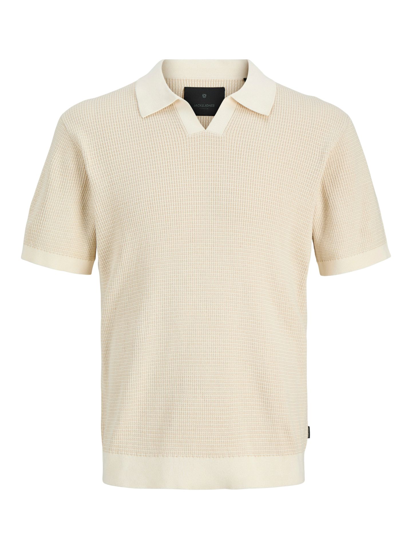 Jack & Jones JPRBLAHUDSON KNIT SPLIT NECK SS SN Whitecap Gray/Melange 00117772-EKA26011400002705