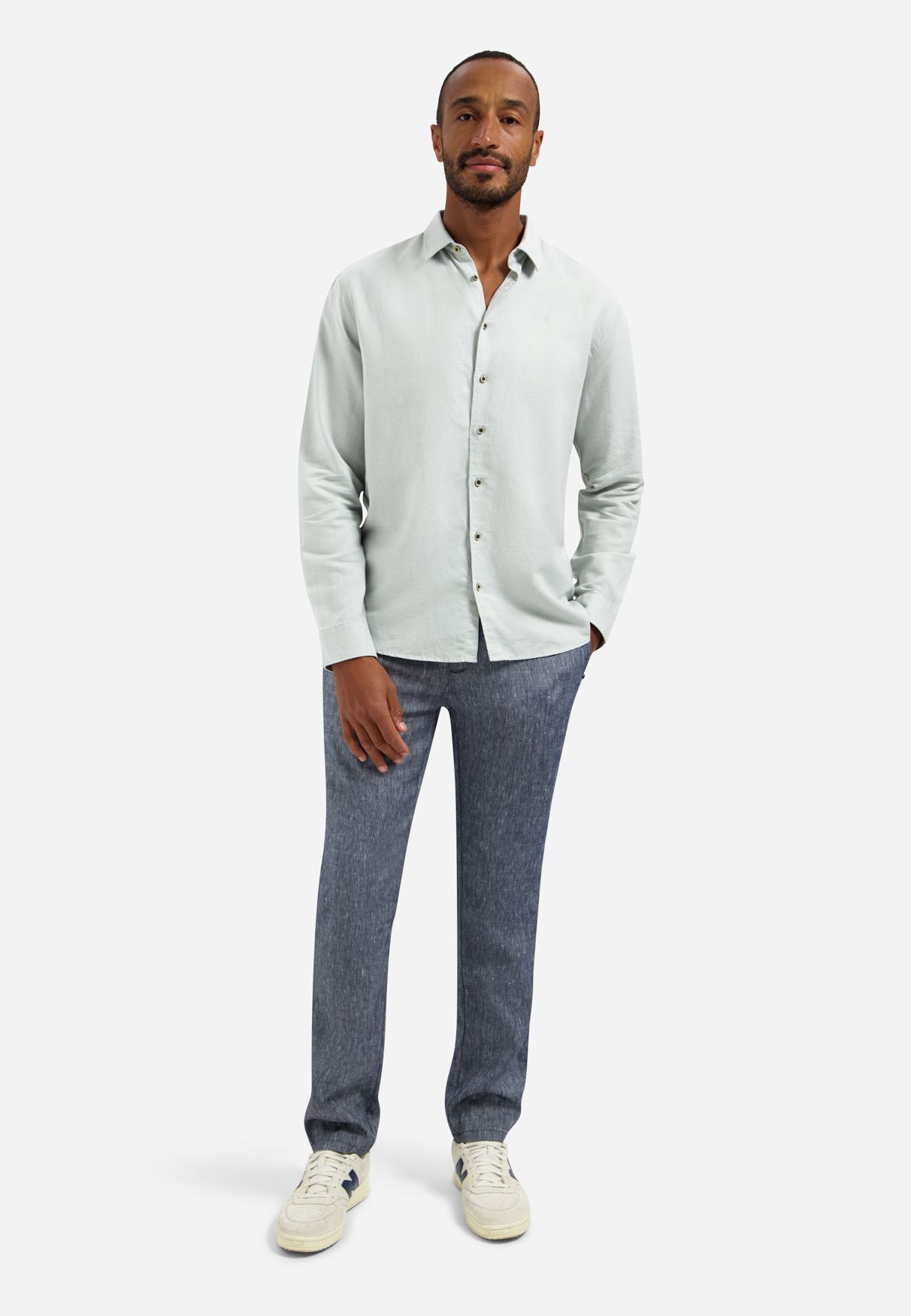 No Excess Shirt With Linen 159 dusty green 2900165306062