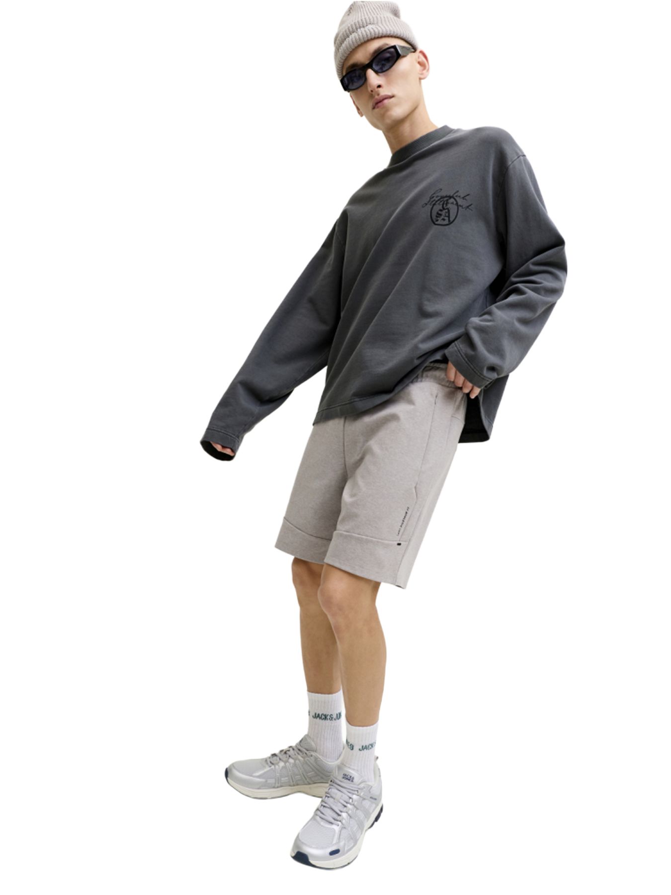 Jack & Jones JPSTGORDON BASE SWEAT SHORTS SRT SN Light Grey Melange 2900165313039