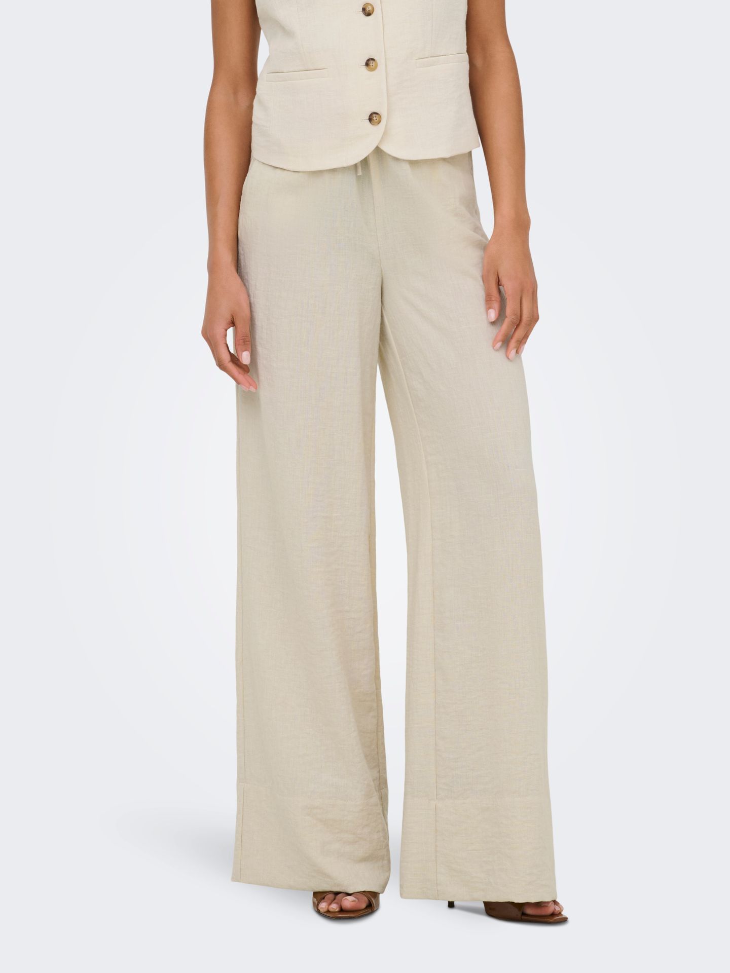 Only JDYCARA MW PALAZZO PANT TLR Oatmeal 2900165319024