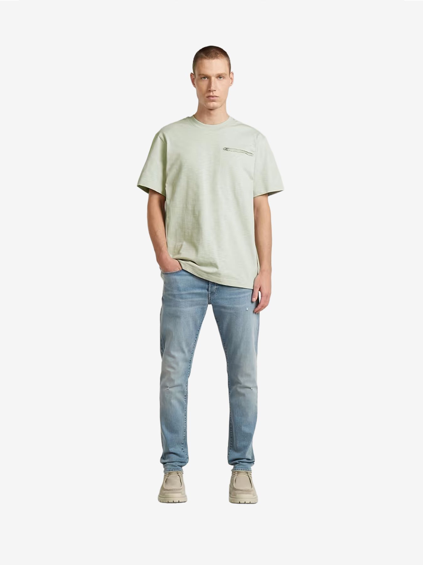 G-star Raw Distressed zip pkt r t C199 pale green 2900165332085