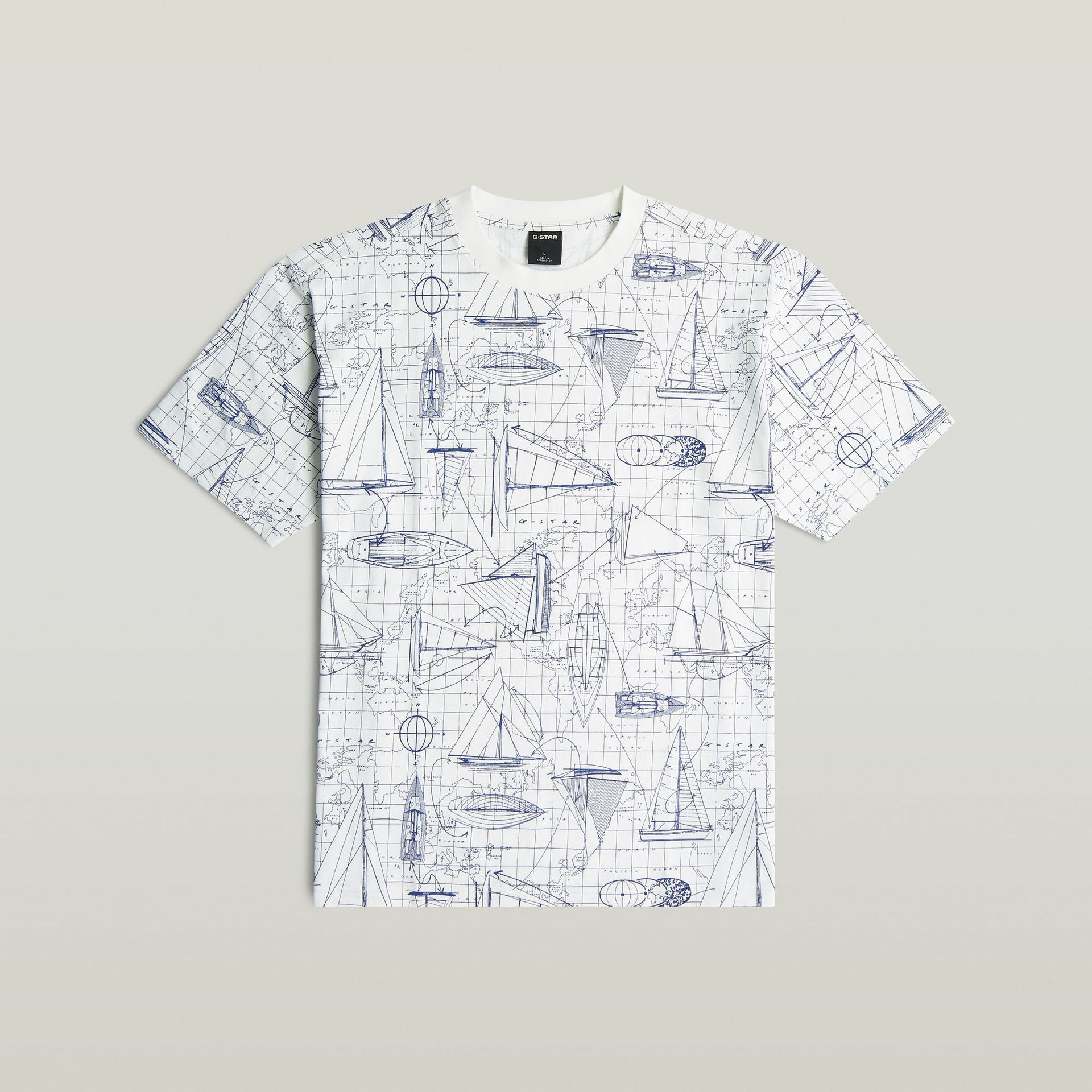 G-star Raw Aop relaxed r t J101 milk boat blueprint 2900165334034