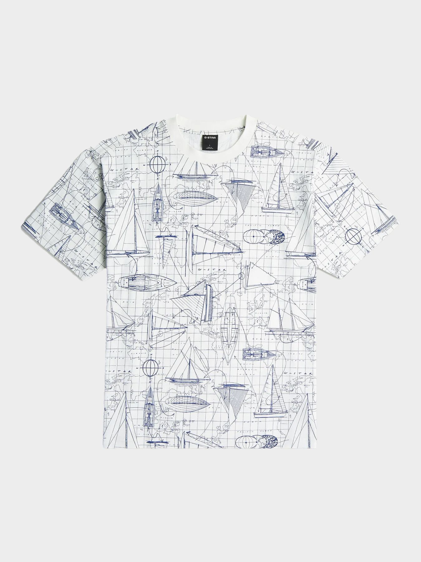 G-star Raw Aop relaxed r t J101 milk boat blueprint 2900165334034