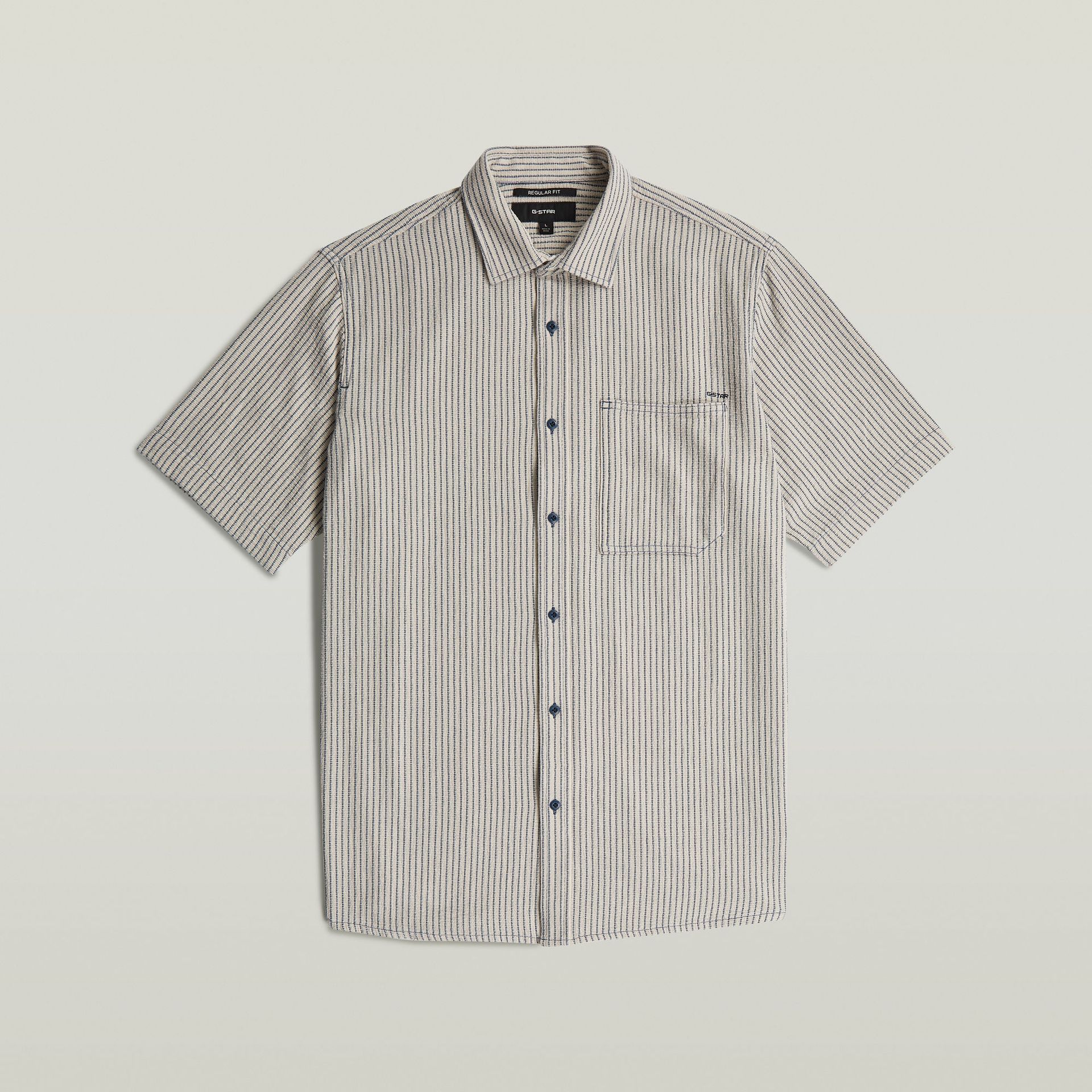 G-star Raw One Pkt Regular Shirt s\s J113 rank blue slim stripe 2900165345078