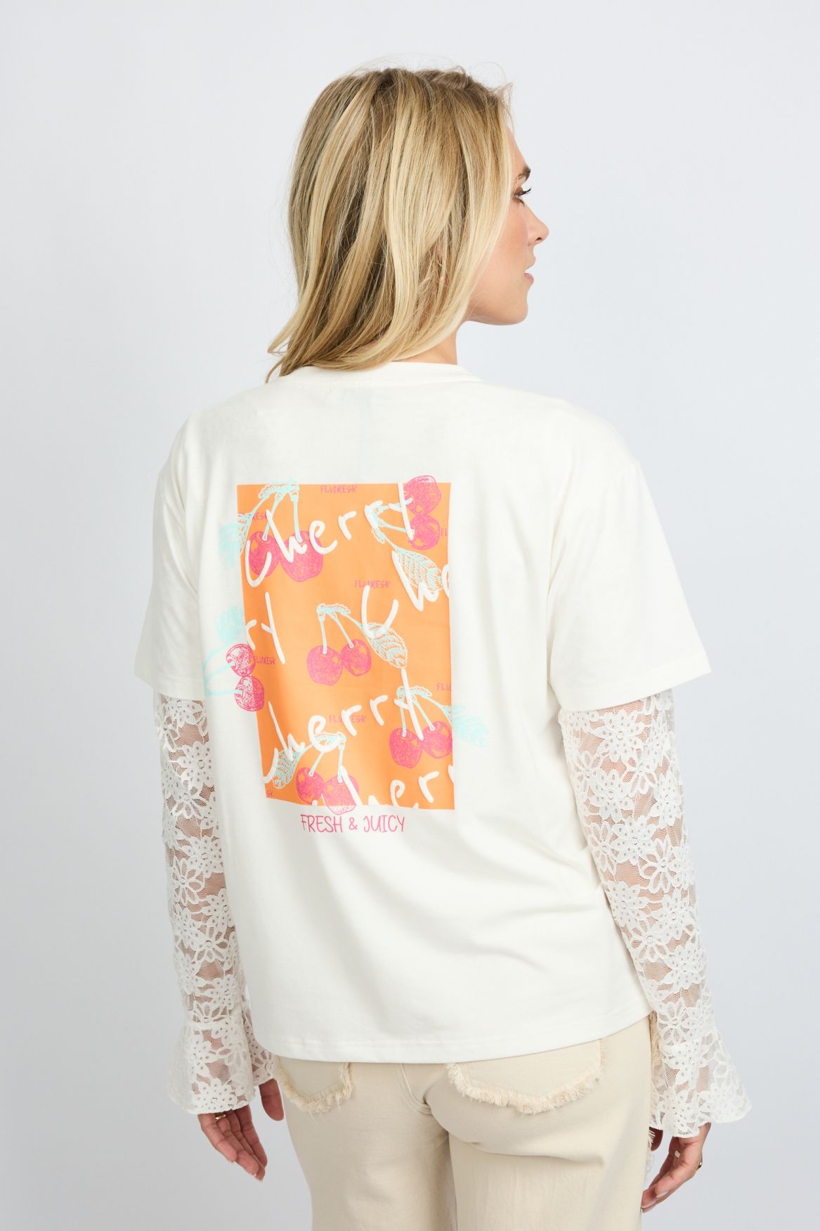 Fluresk Danay T-shirt 011135 offwhite/saffron orange 2900165386125