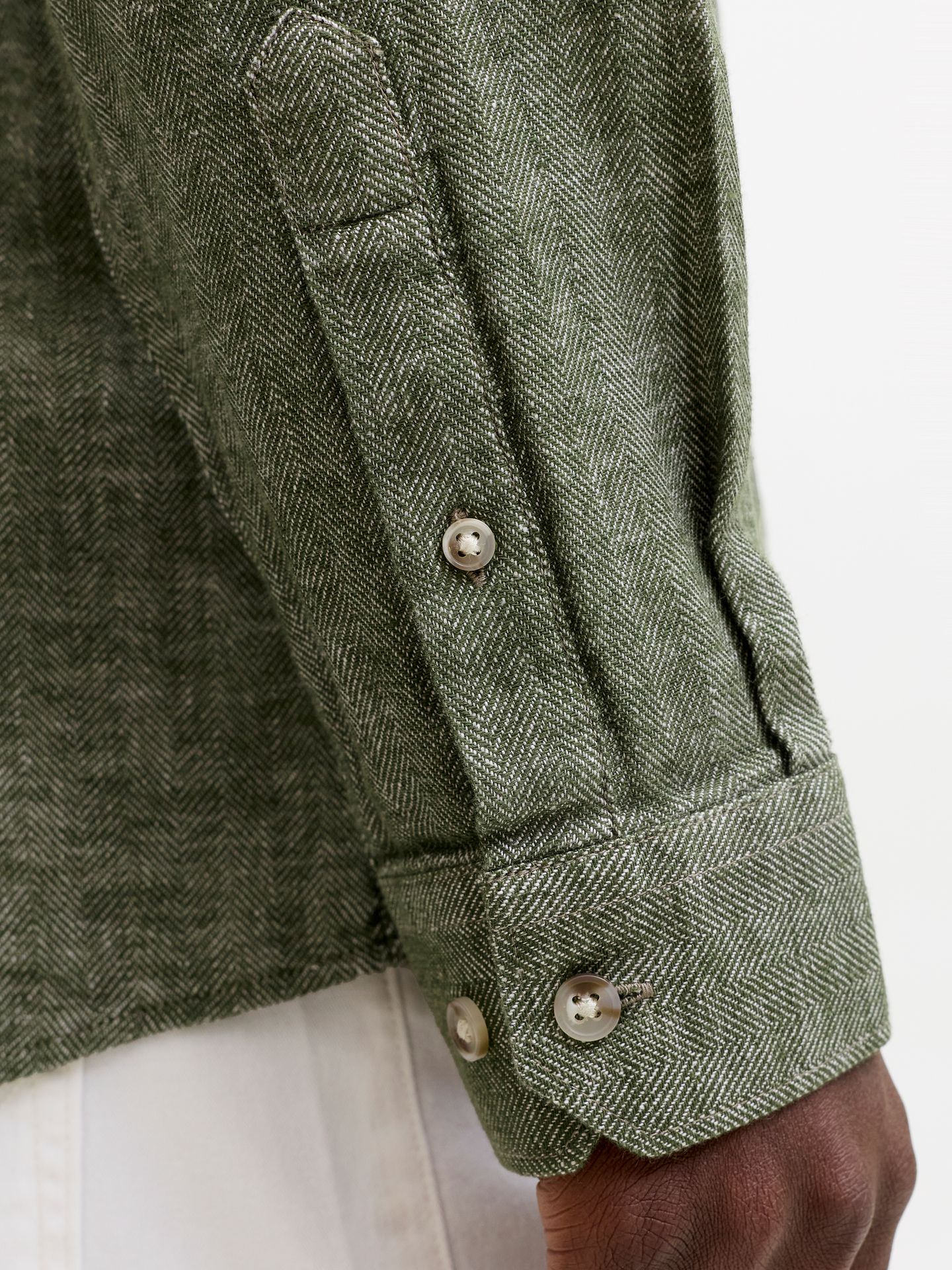 Jack & Jones JPRBLAPARKER LINEN BLEND L/S SHIRT Smokey Olive 2900165423042