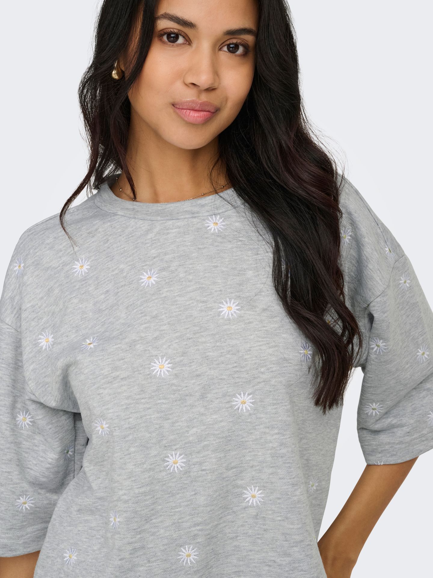 Only ONLLUNA 3/4 O-NECK UB SWT Light Grey Melange/Soho 2900165416013