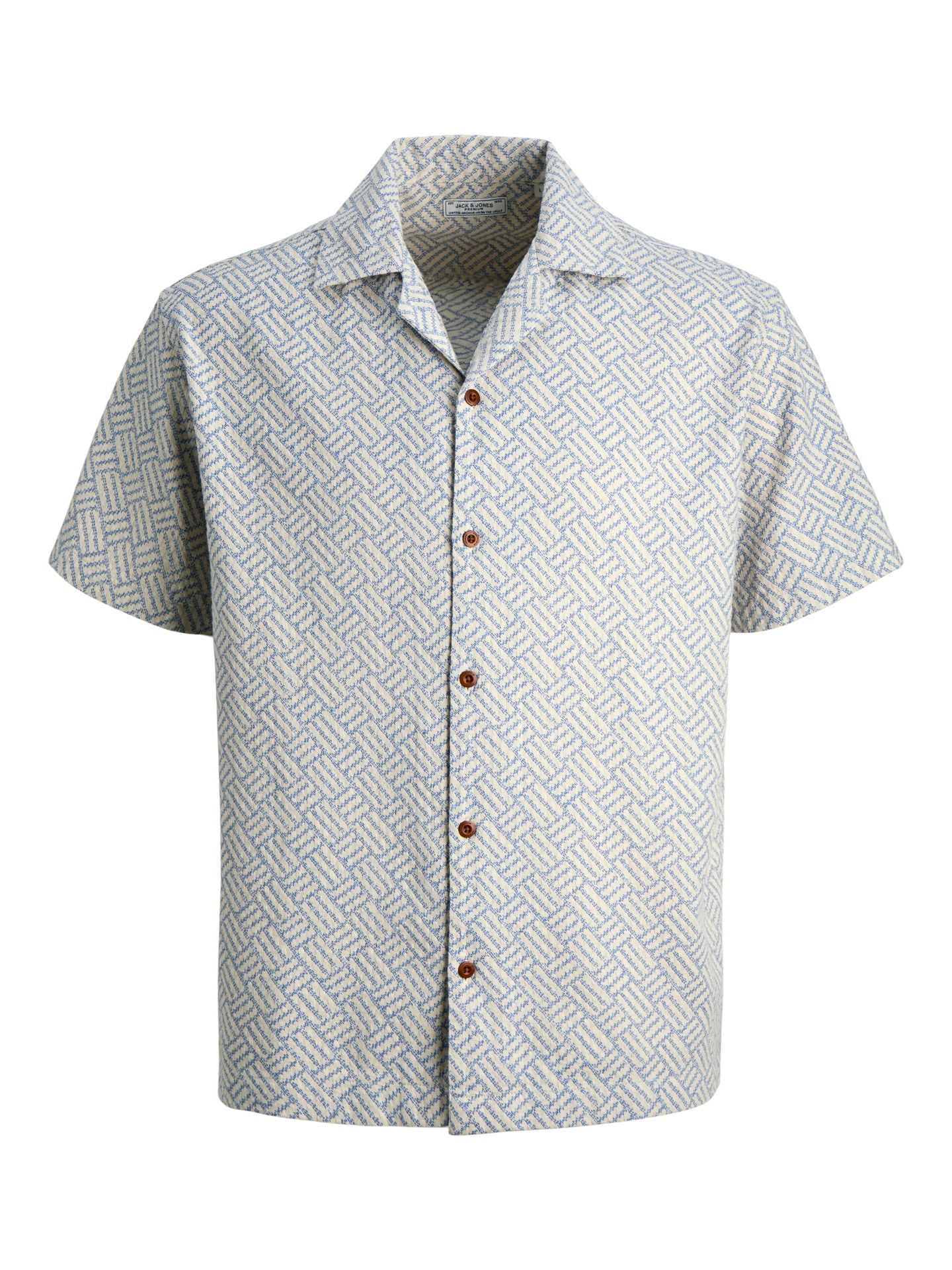 Jack & Jones JPRBLUWINSON PRINT DOBBY S/S SHIRT Ashley Blue/SLIM FIT 00117847-EKA26011400000815