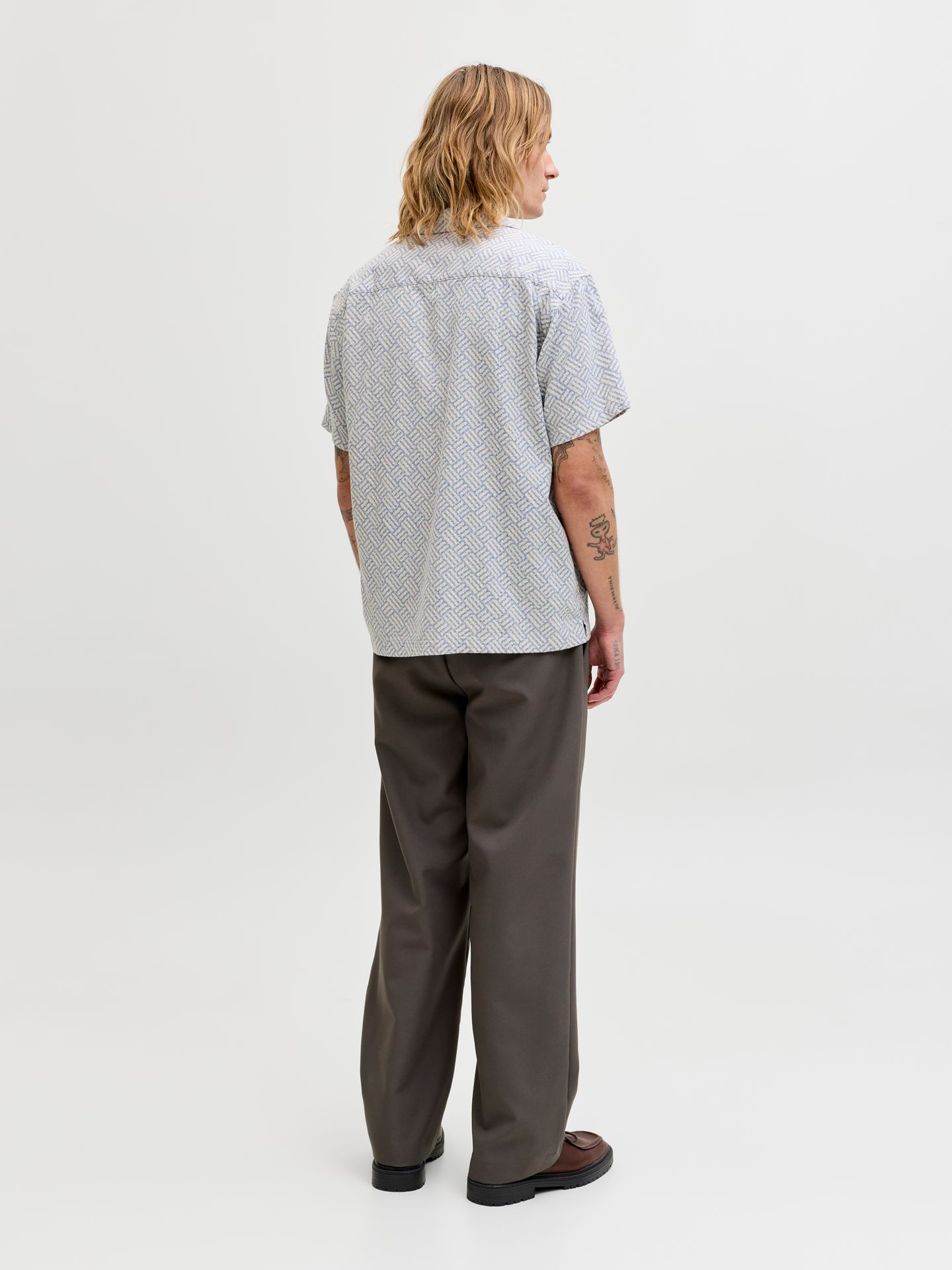 Jack & Jones JPRBLUWINSON PRINT DOBBY S/S SHIRT Ashley Blue/SLIM FIT 2900165419045