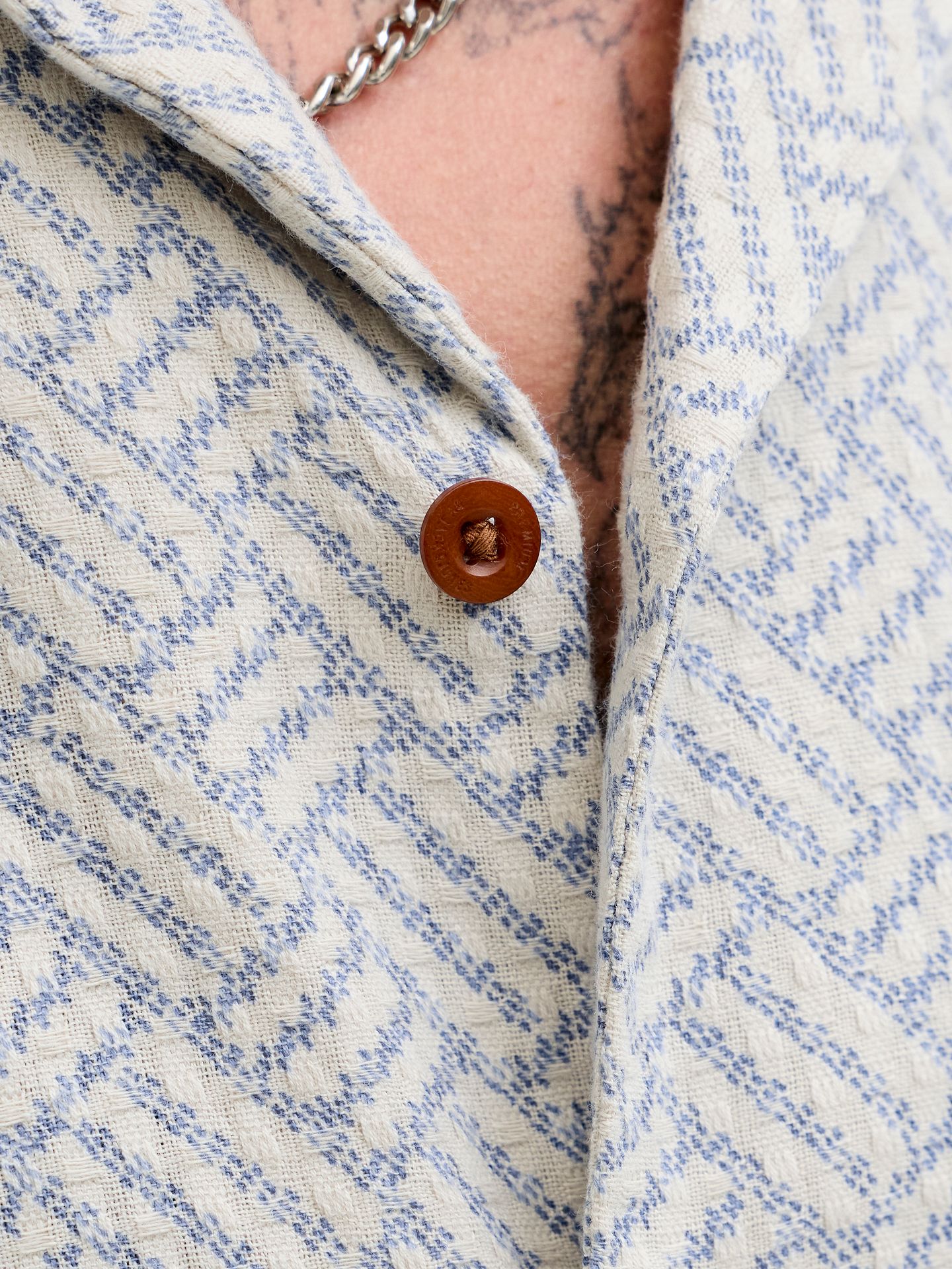 Jack & Jones JPRBLUWINSON PRINT DOBBY S/S SHIRT Ashley Blue/SLIM FIT 2900165419045