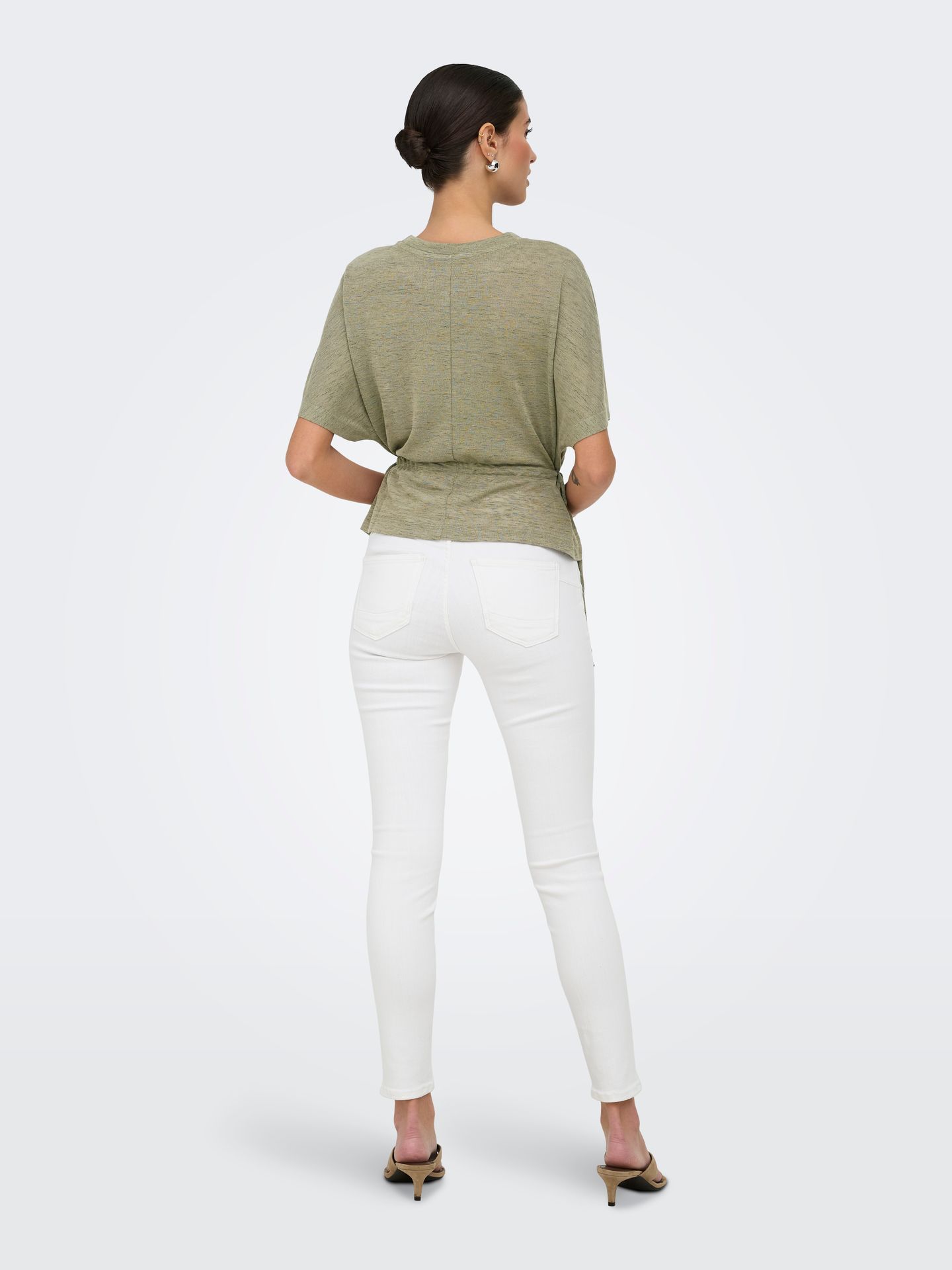 Only ONLPEARL S/S ELASTIC WAIST TOP JRS Mermaid/Cloud dancer 2900165422014