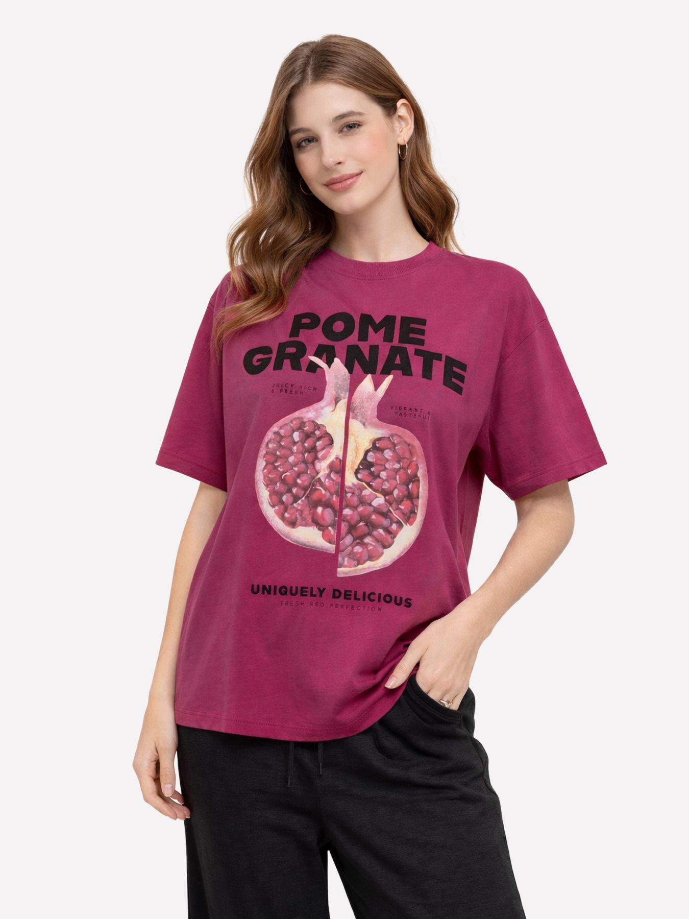 Only ONLVIVVI S/S LOVELY TOP JRS Sangria/Pomegranate exotic roots 00117849-EKA26011400003420