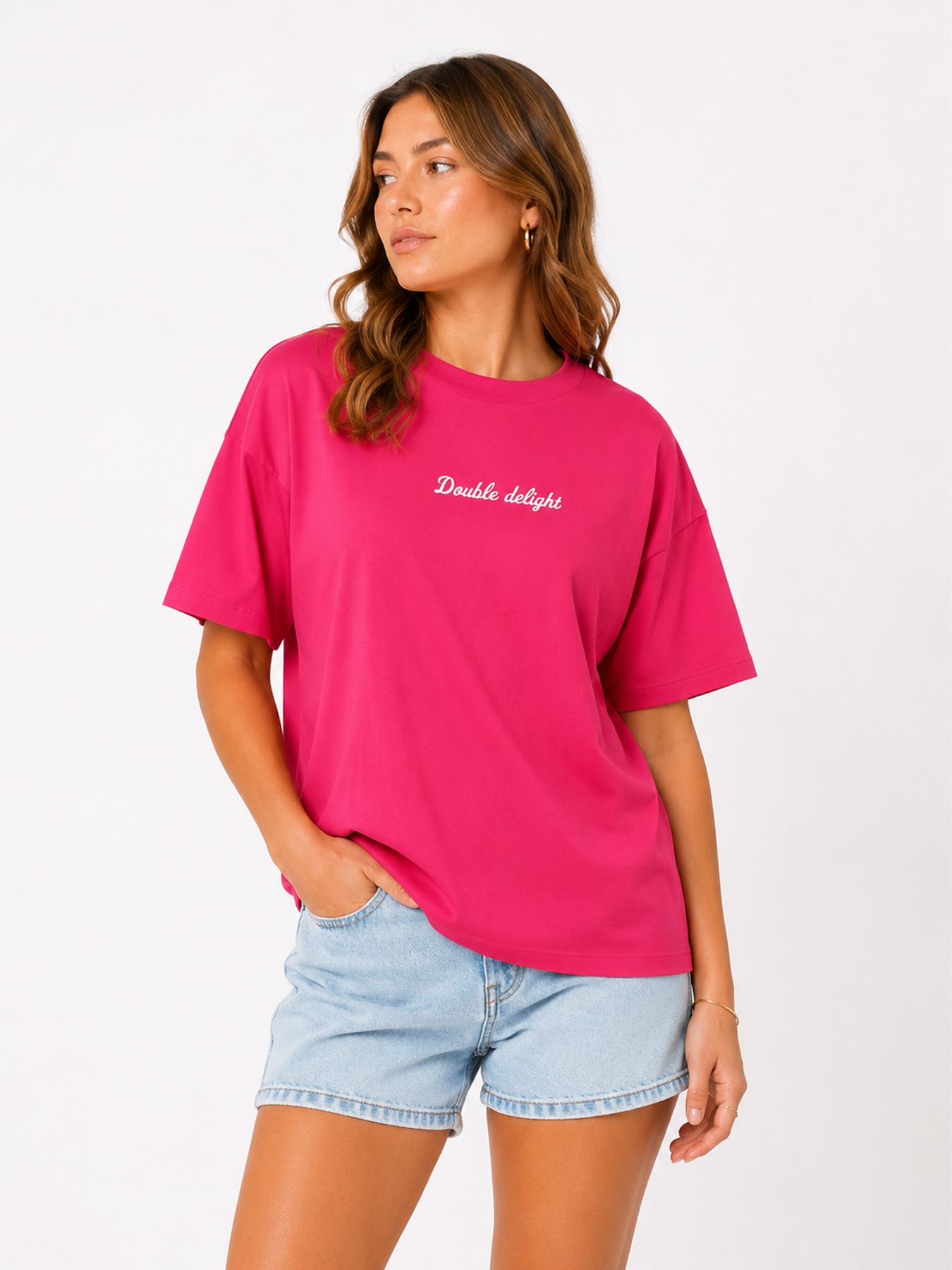 Only ONLVIVVI S/S LOVELY TOP JRS Raspberry/Double delight 00117849-EKA26011400003470