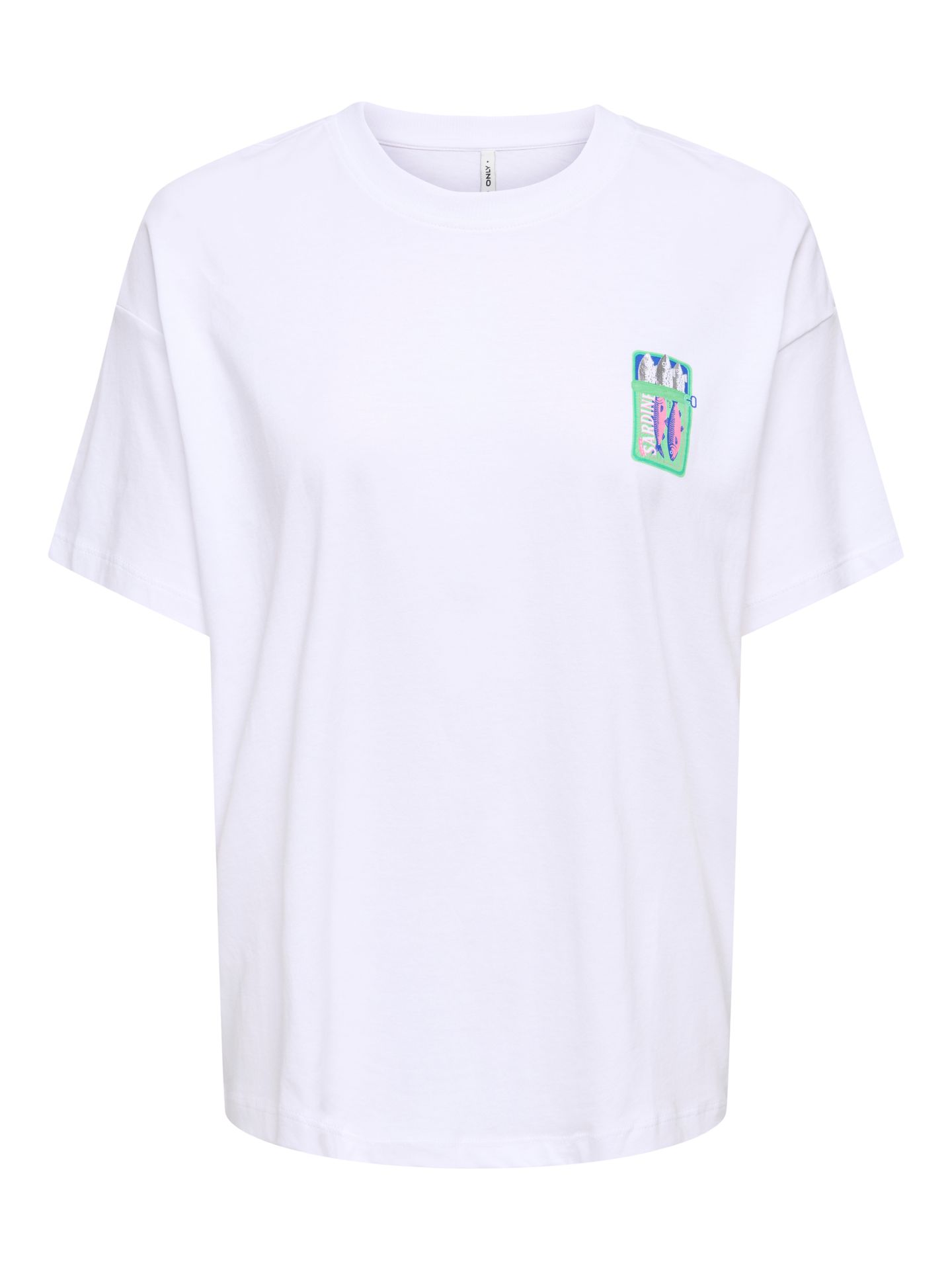 Only ONLVIVVI S/S LOVELY TOP JRS Bright White/Sardinas frescas 2900166144038