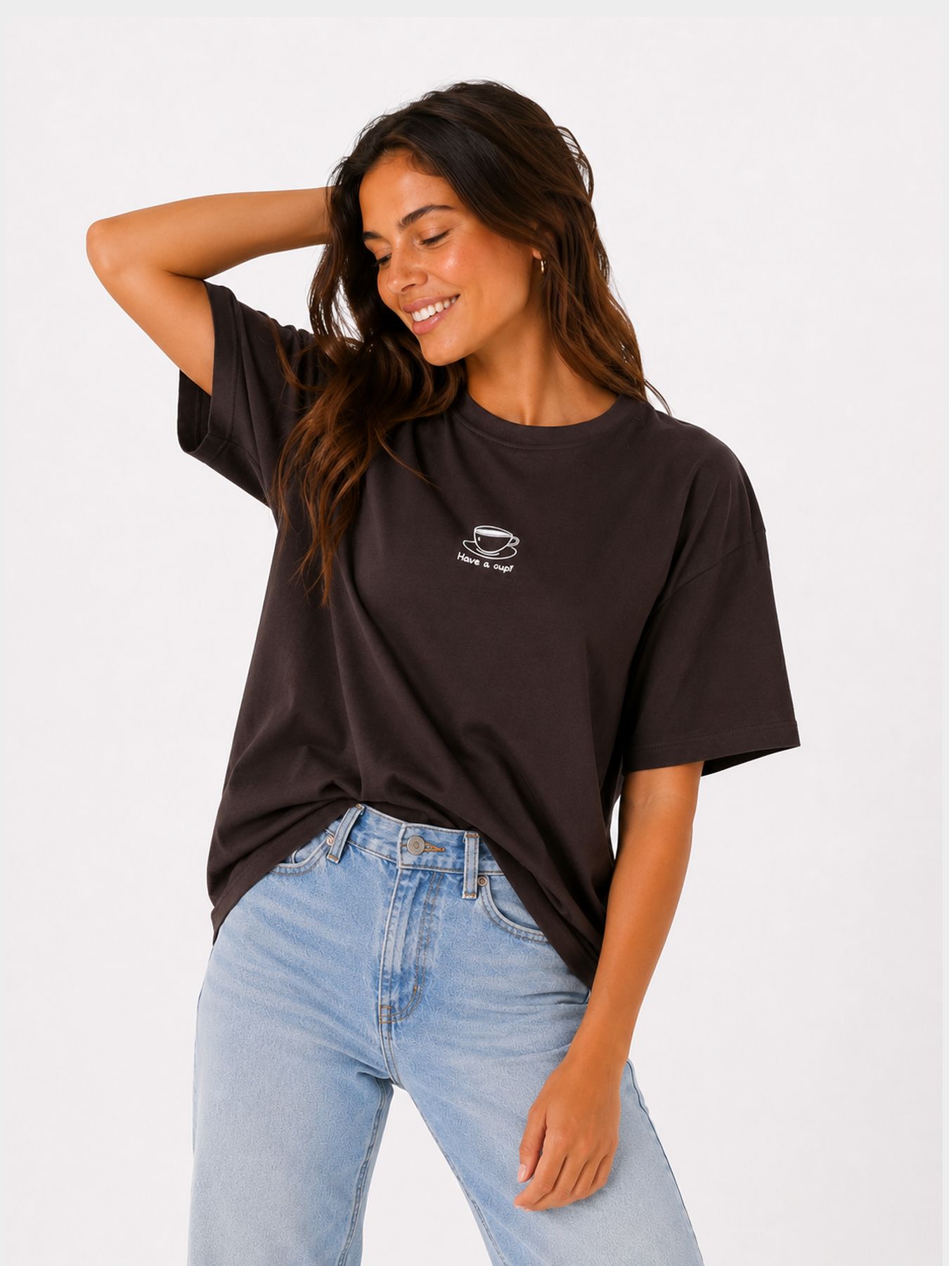 Only ONLVIVVI S/S LOVELY TOP JRS Seal Brown/Coffee 2900167192014