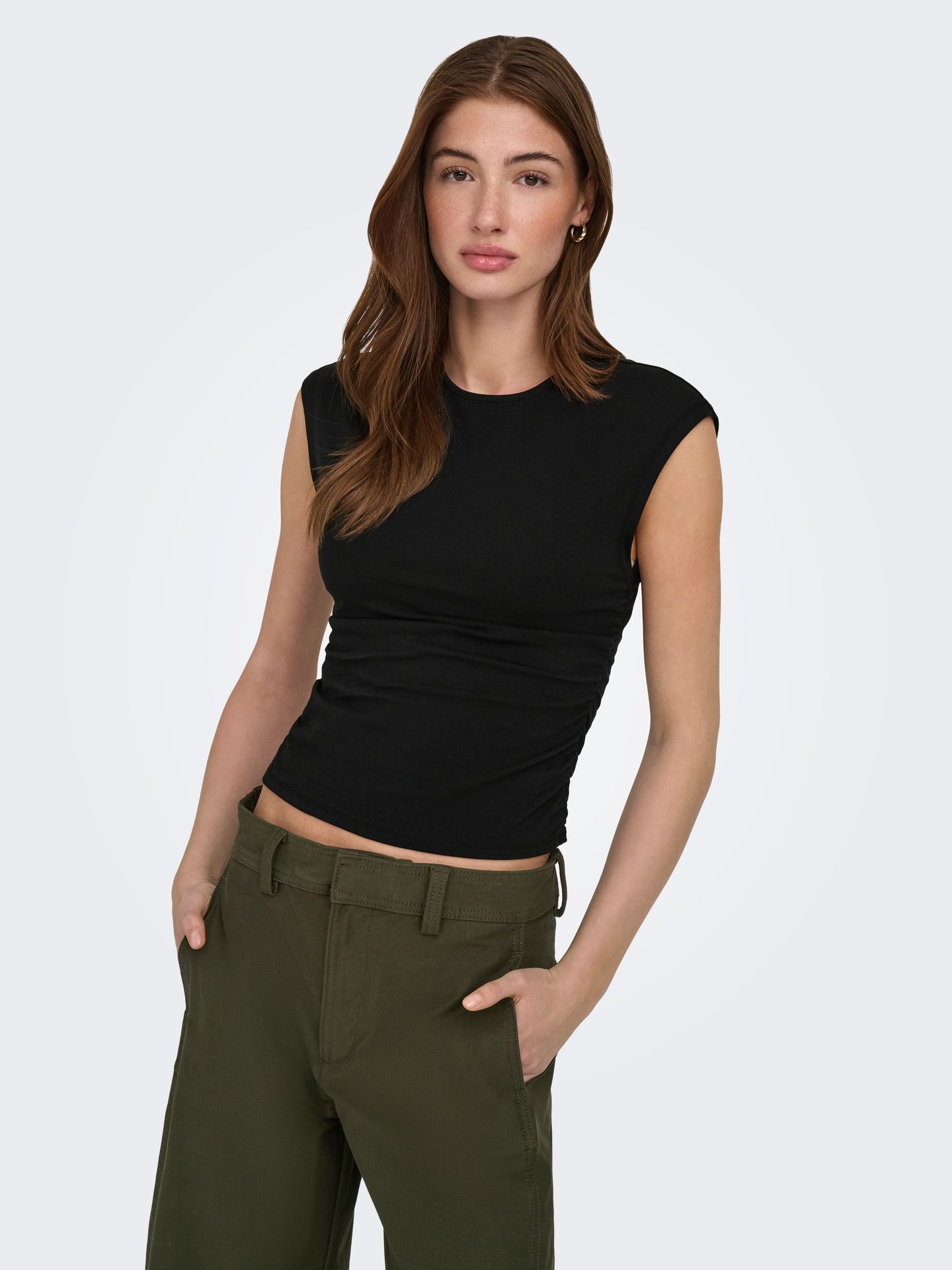 Only ONLMIRA CAPSL RUCHING TOP JRS NOOS Black 2900165432044