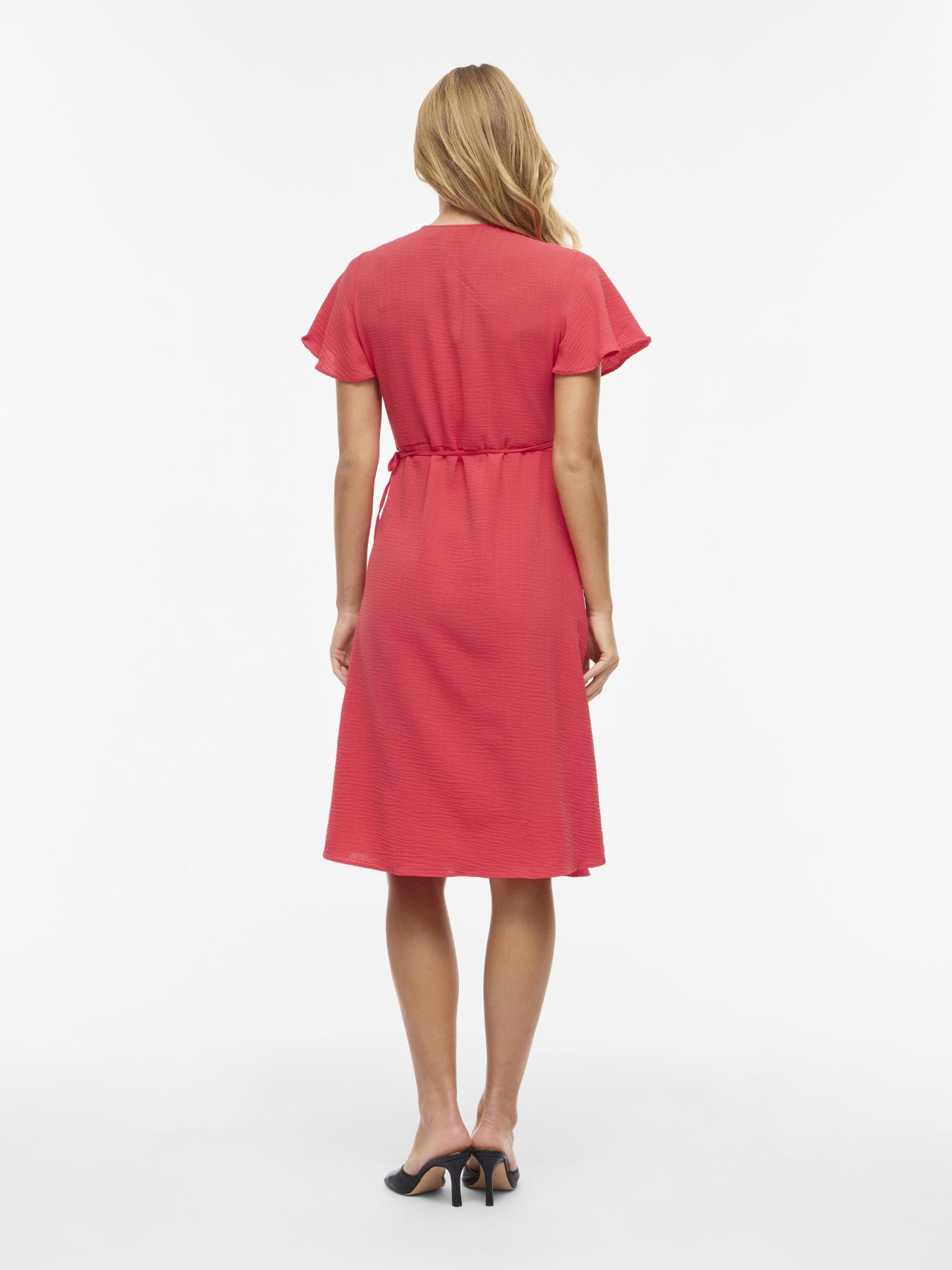 Vila VILOVIE S/S WRAP MIDI DRESS - NOOS Hibiscus 2900165449028