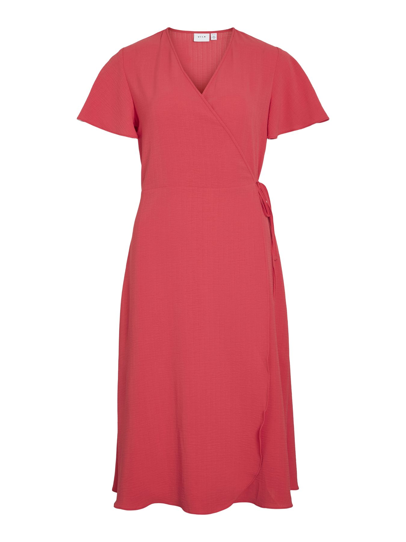 Vila VILOVIE S/S WRAP MIDI DRESS - NOOS Hibiscus 2900165449028