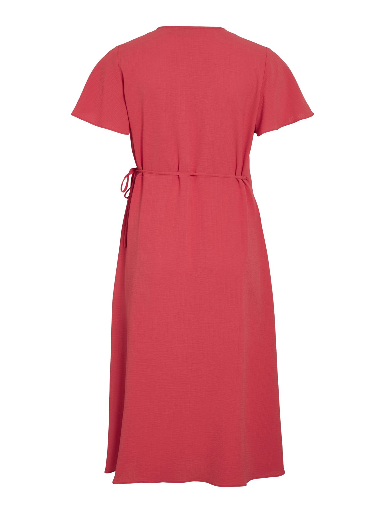 Vila VILOVIE S/S WRAP MIDI DRESS - NOOS Hibiscus 2900165449028