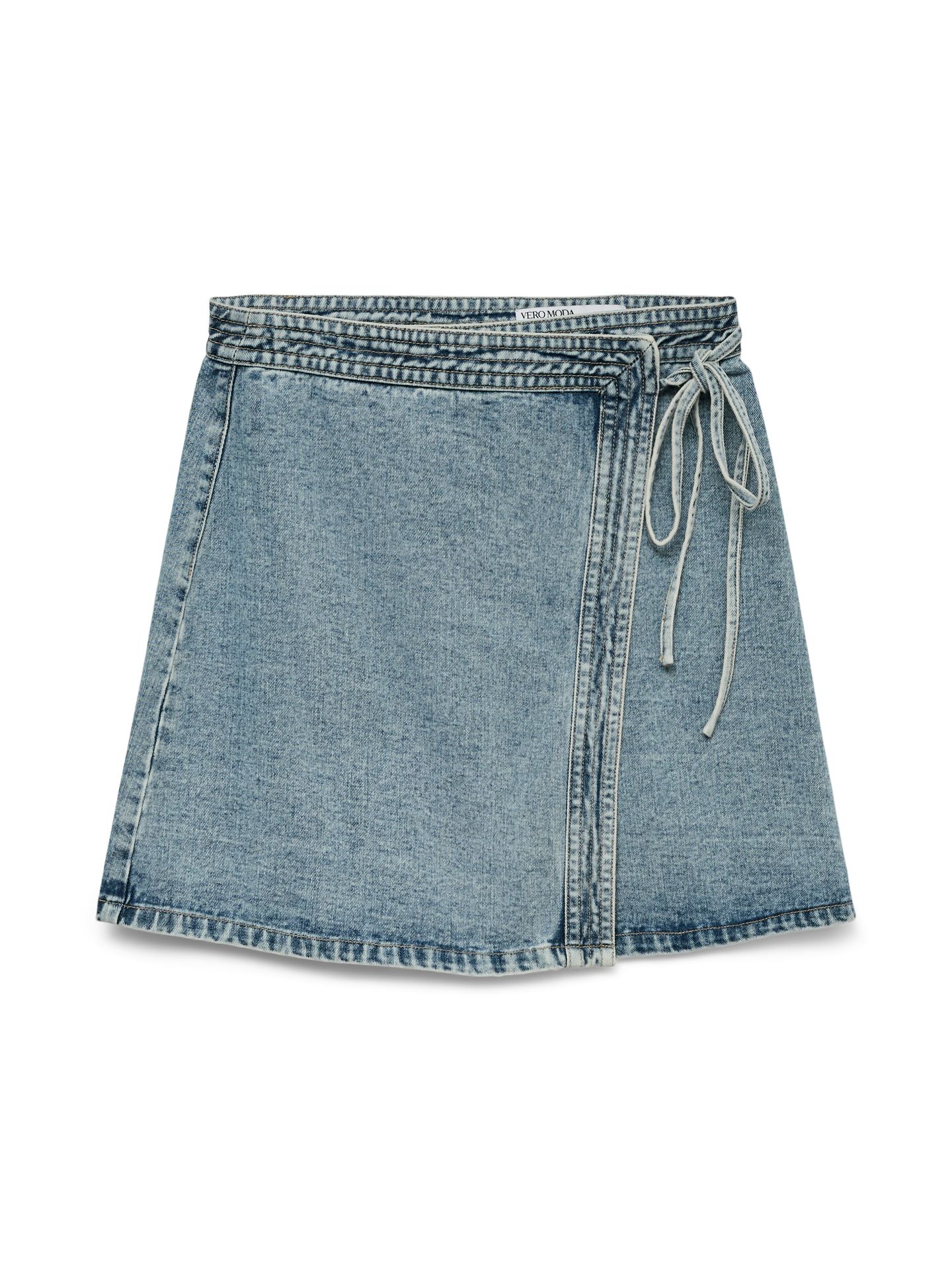 Vero Moda VMLIZA MR SHORT DENIM WRAP SKIRT GA Light Blue Denim 00117854-EKA26011400000169