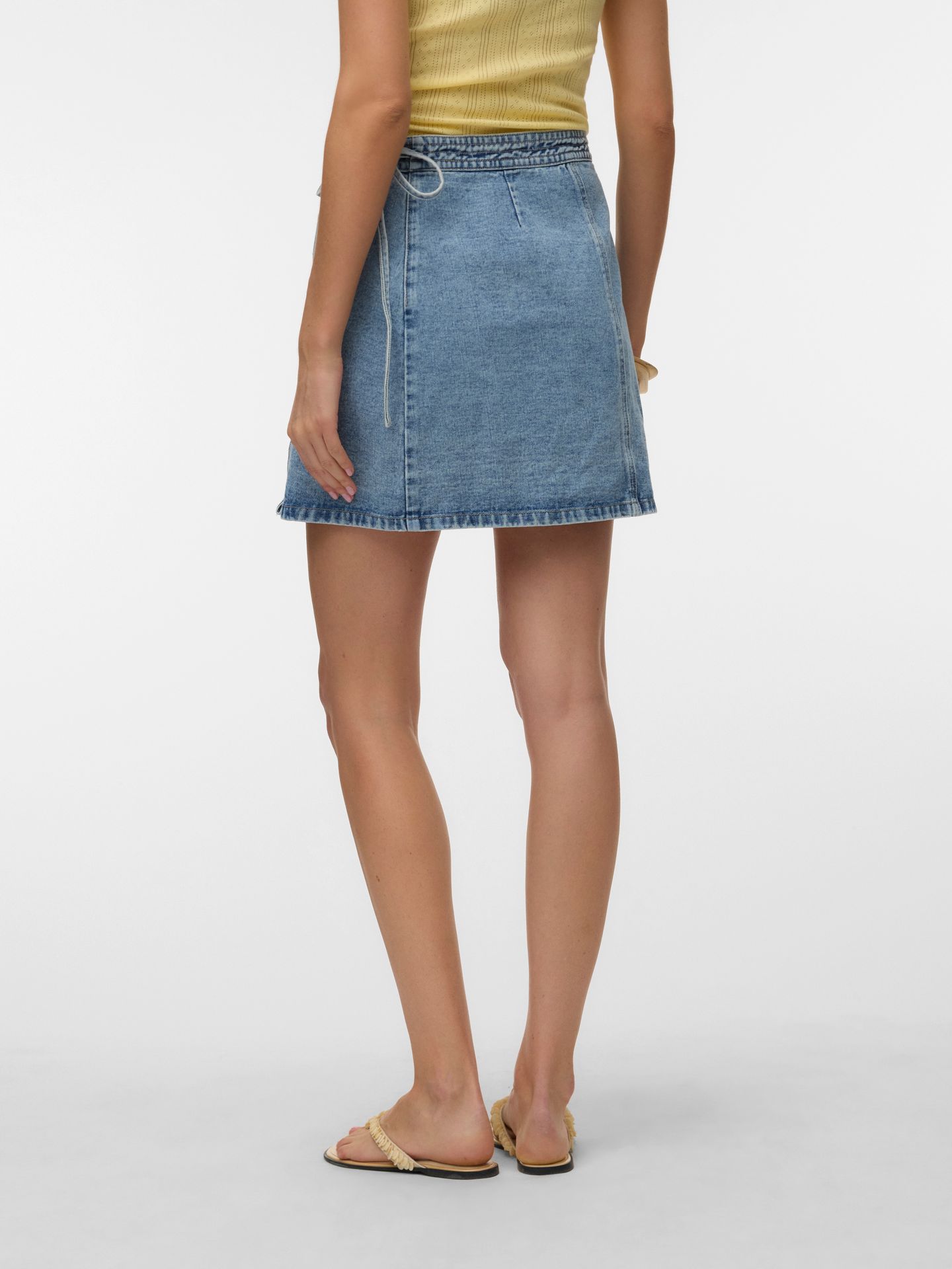 Vero Moda VMLIZA MR SHORT DENIM WRAP SKIRT GA Light Blue Denim 2900165443033
