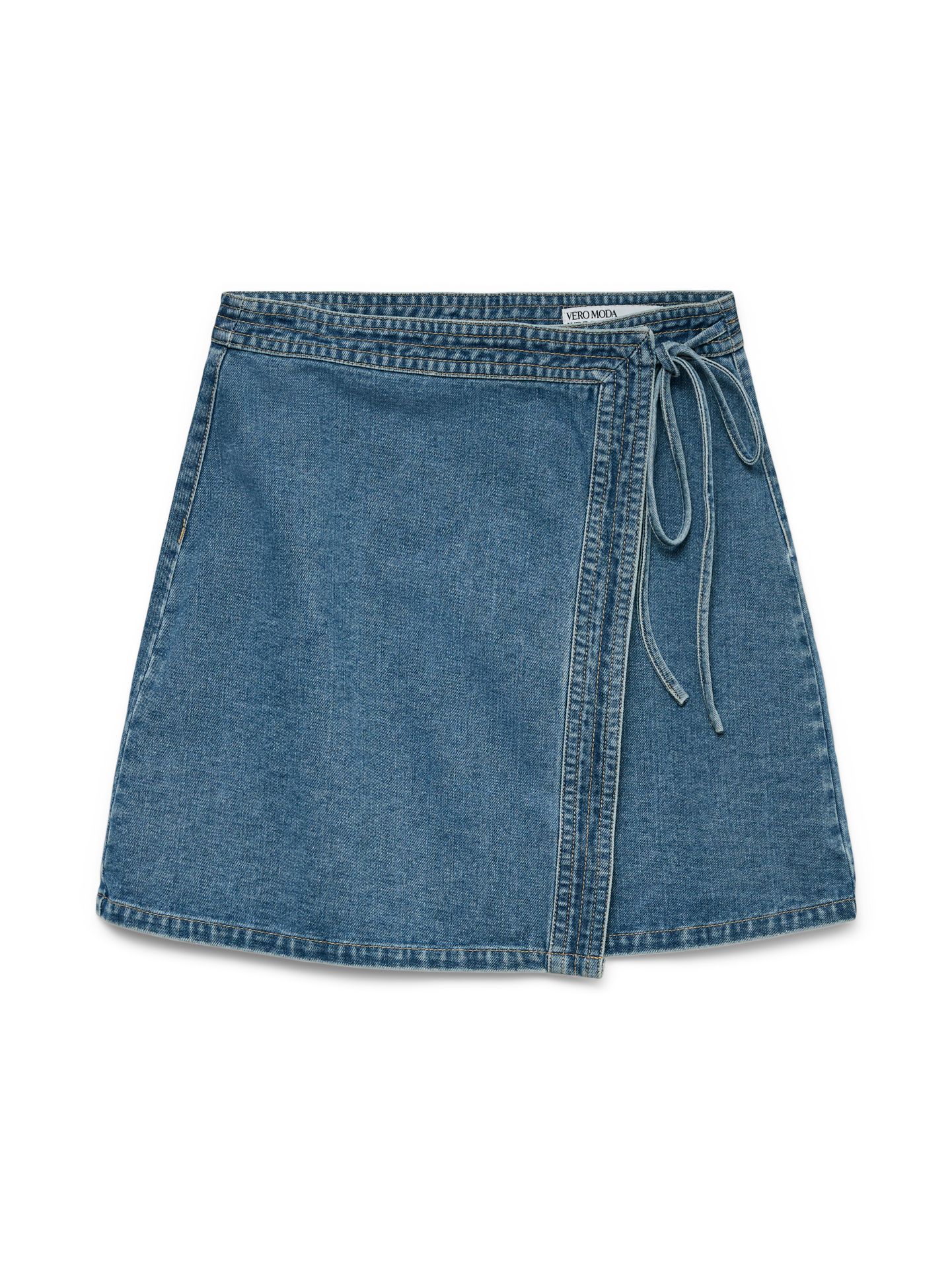Vero Moda VMLIZA MR SHORT DENIM WRAP SKIRT GA Medium Blue Denim 00117854-EKA26011400000591