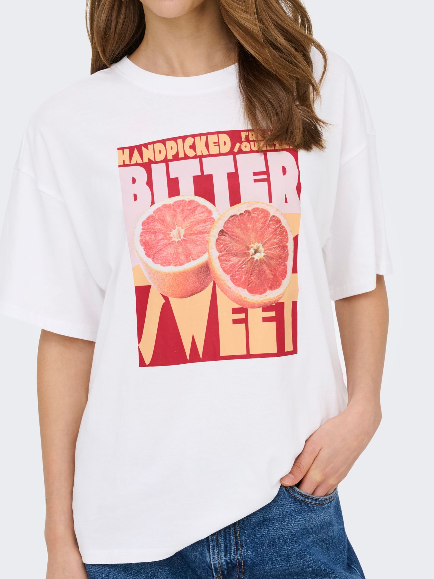 Only ONLMILA S/S PRINT BOX JRS Bright White/Heart 2900165457054