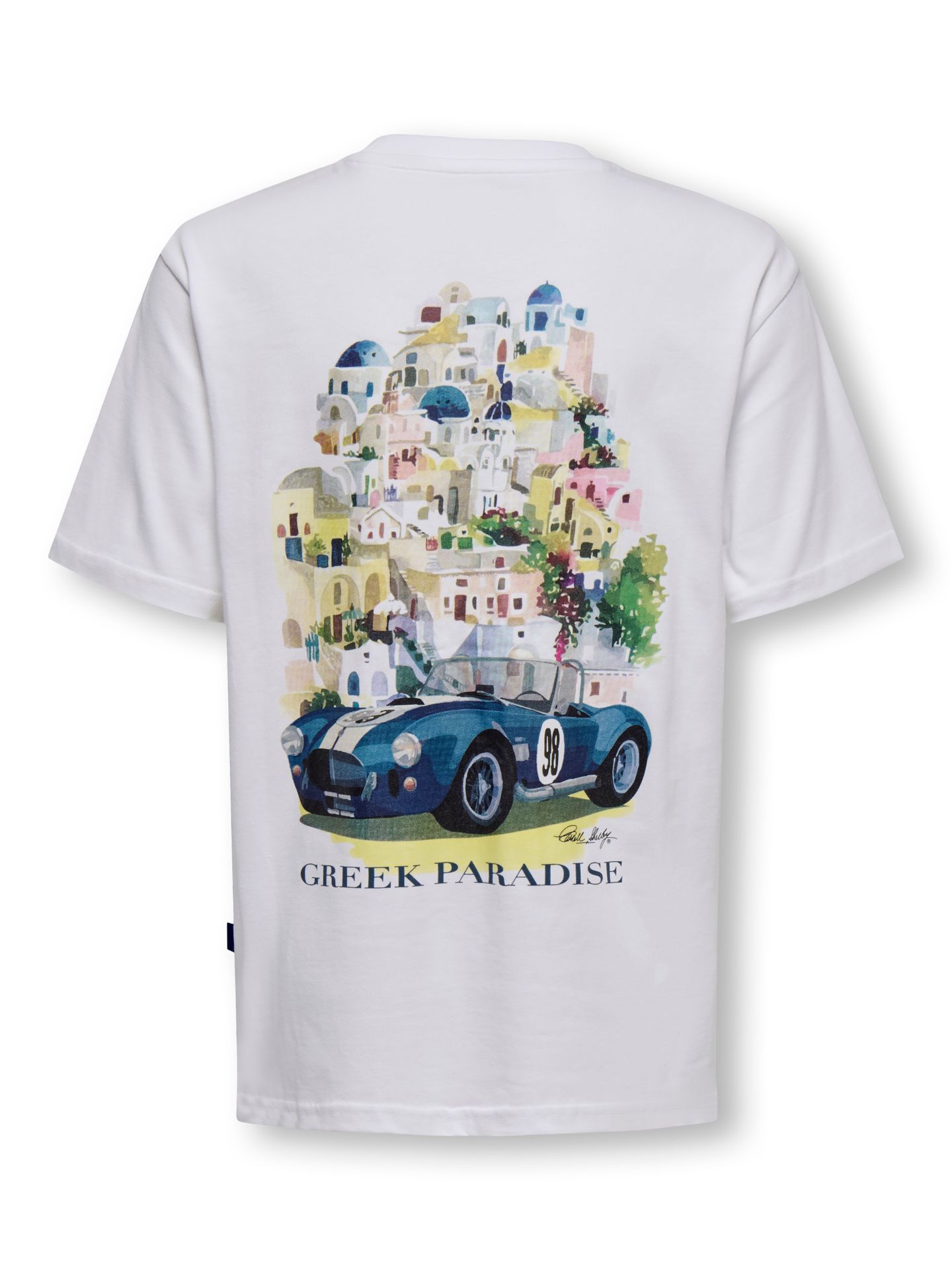 Only & Sons OSJSHELBY RLX SS LIC TEE Bright White/GREEK PARADISE 2900165456040
