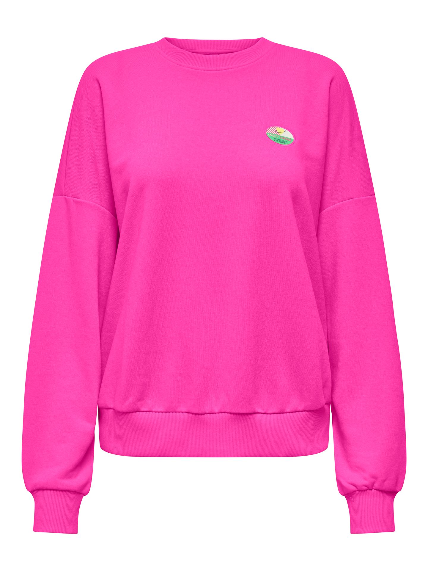 Only ONLMINNA O NECK L/S CS PR SWT Knockout Pink/Only badge 00117859-EKA26011400003405