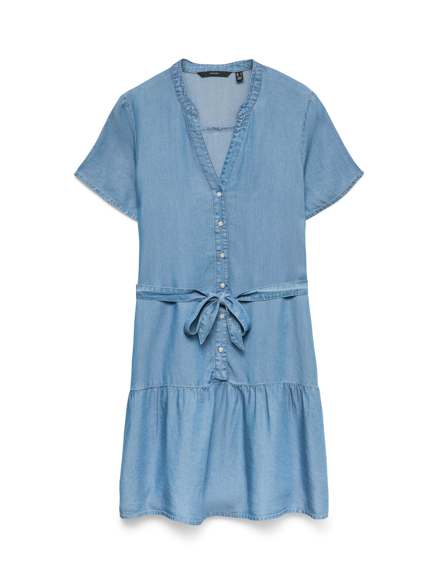 Vero Moda VMFLEUR SS SHORT BELT TENCEL DRESS Medium Blue Denim 00117862-EKA26011400000591