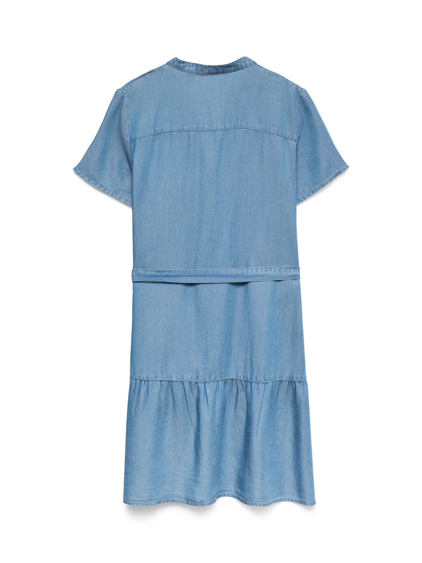 Vero Moda VMFLEUR SS SHORT BELT TENCEL DRESS Medium Blue Denim 2900165469026