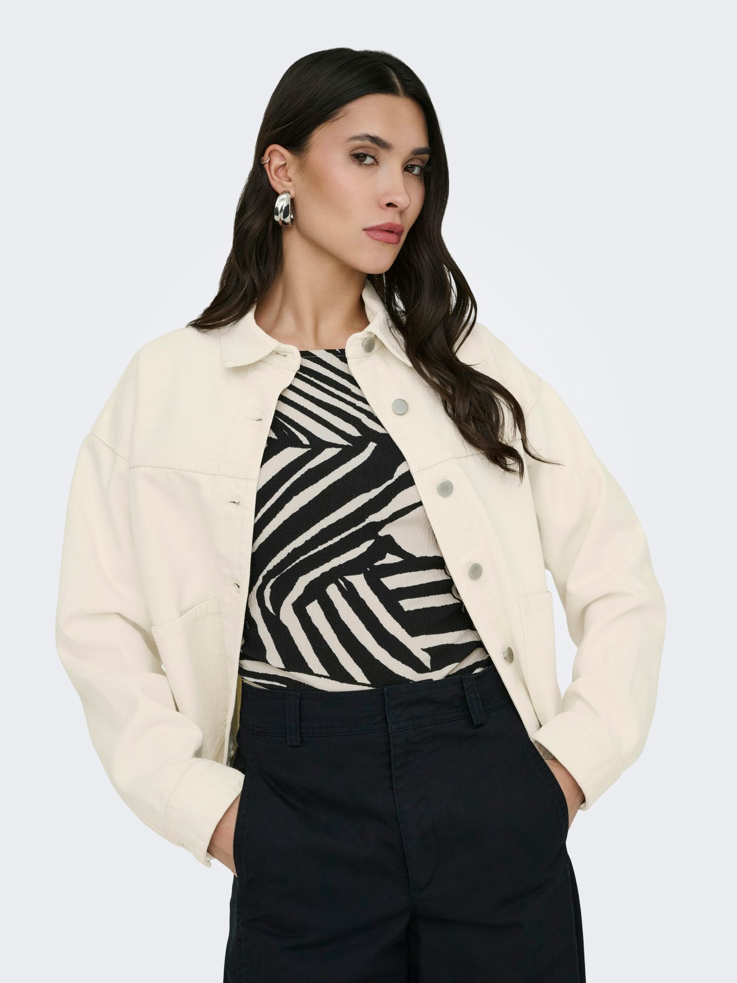 Only JDYNOMA L/S SHACKET WVN NOOS Ecru 2900165474051