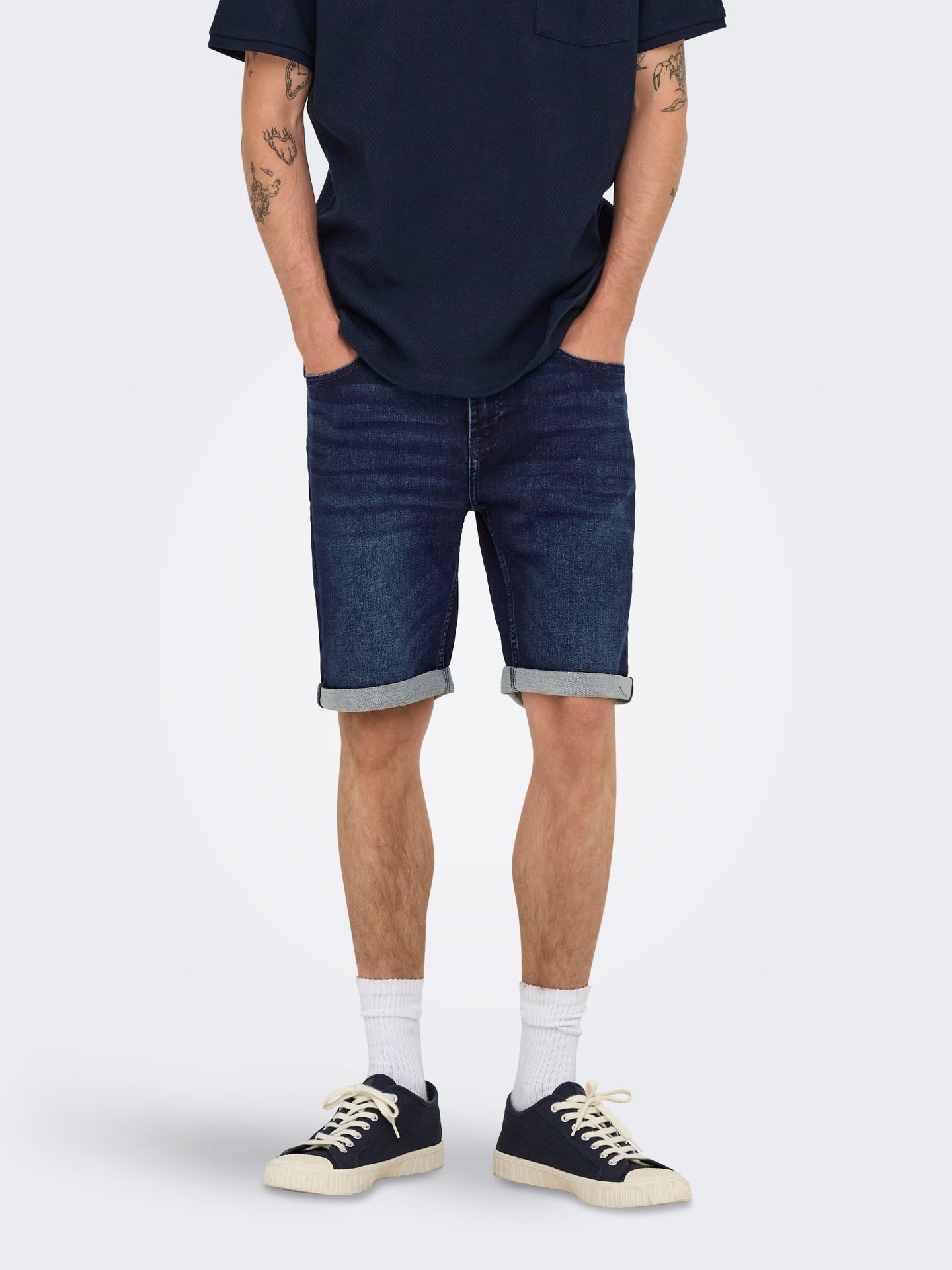 Only & Sons ONSPLY JOG DBD 0025 ANA DNM SHORTS Dark Blue Denim 00117874-EKA26011400003434