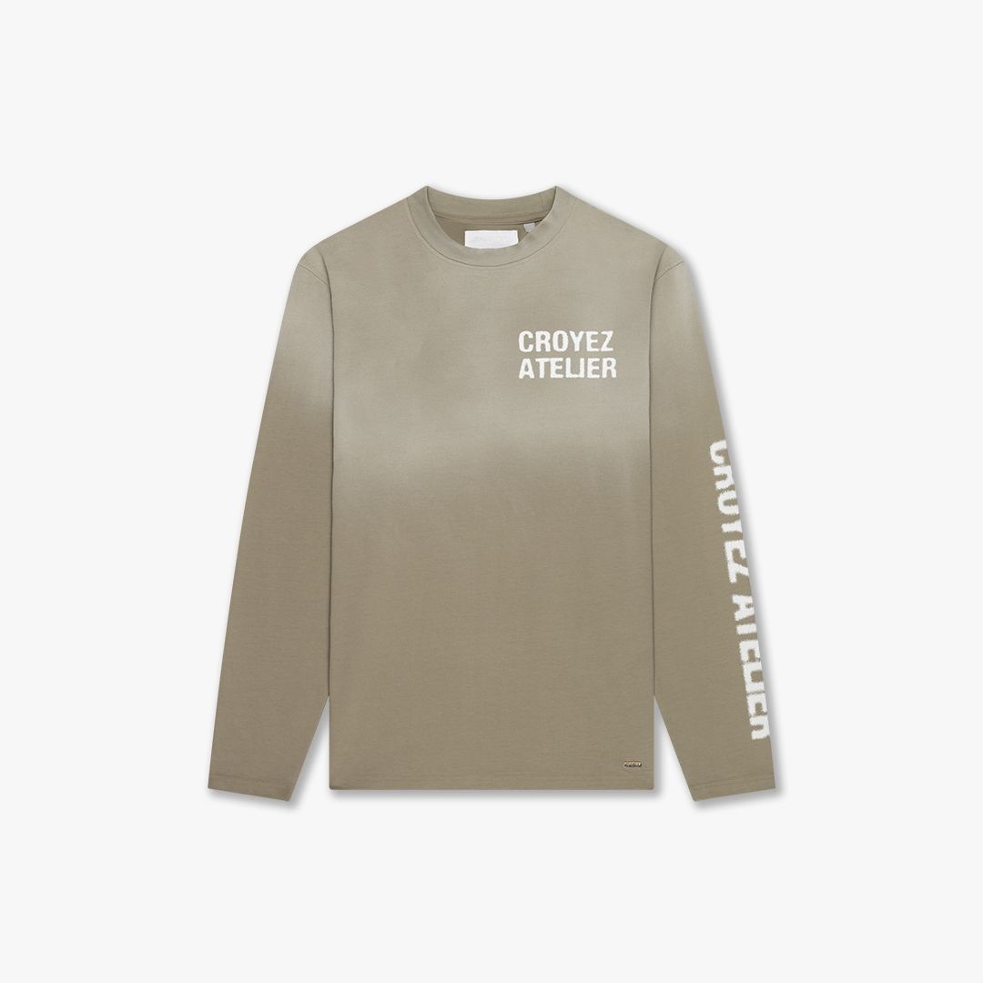 Croyez Croyez Sprayed Atelier Longsleeve T-Shirt 2401 dusty olive 00117885-EKA26013600000008