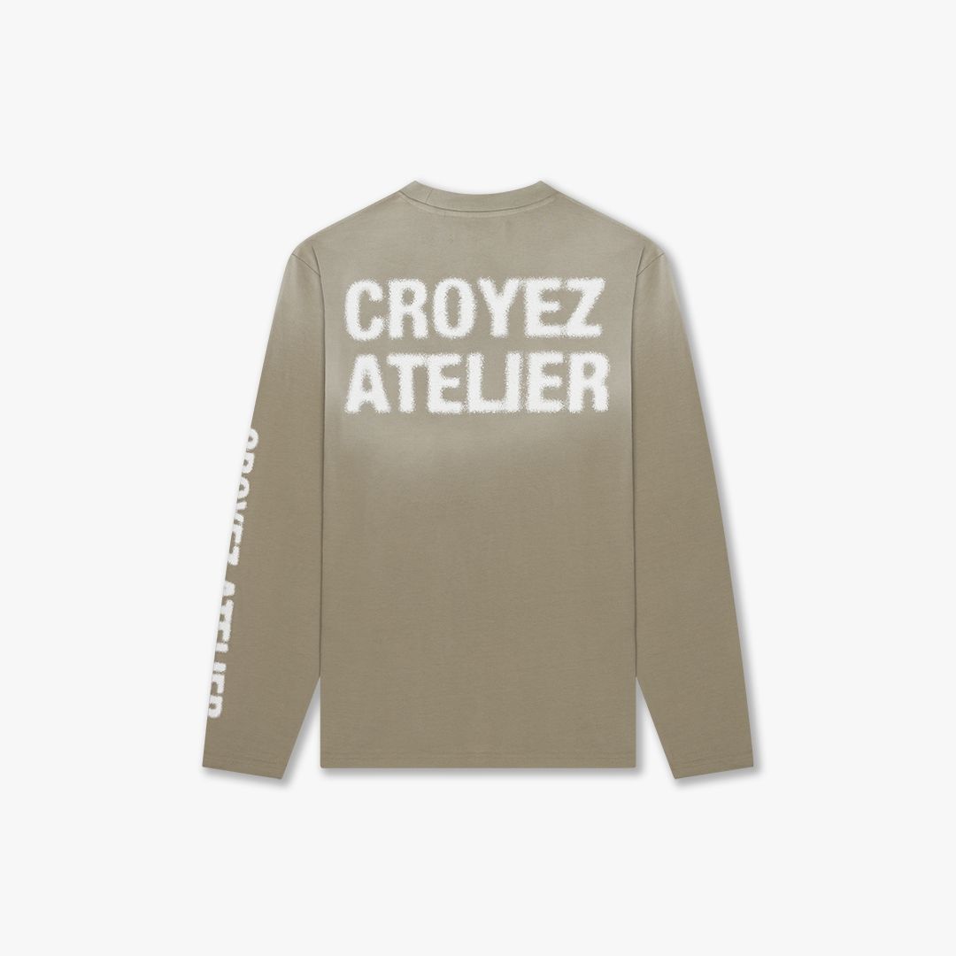 Croyez Croyez Sprayed Atelier Longsleeve T-Shirt 2401 dusty olive 2900165506042